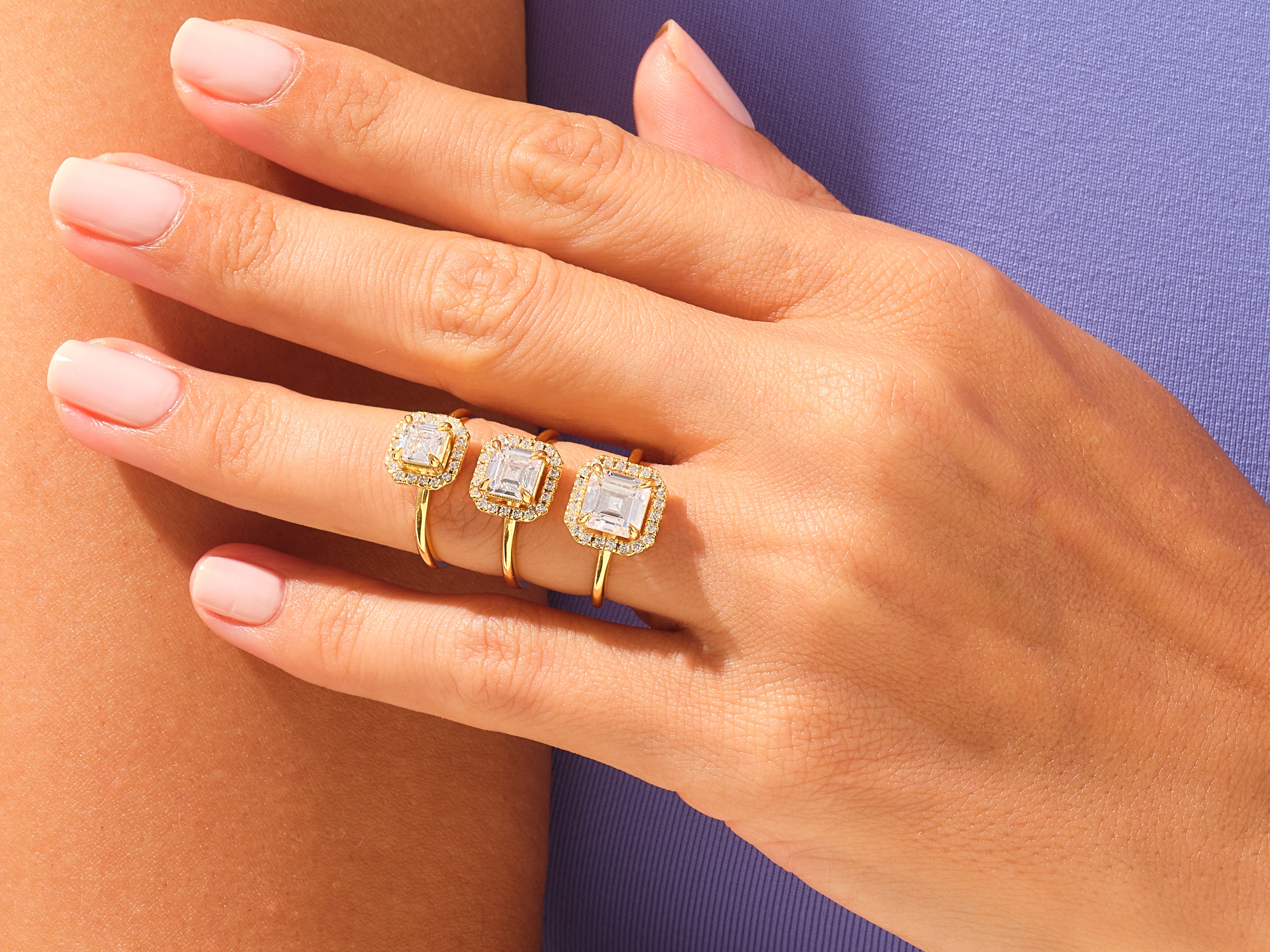 Asscher Halo Engagement Ring