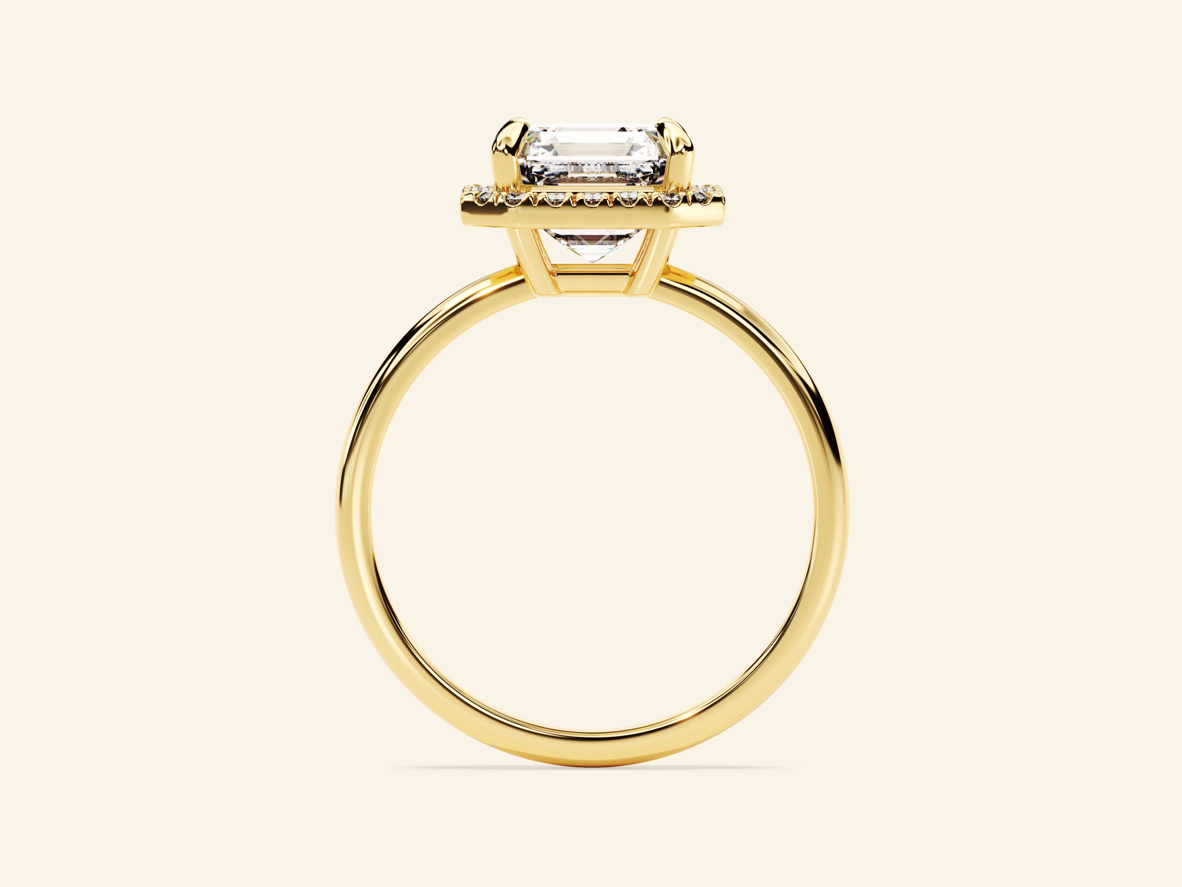 Asscher Halo Engagement Ring