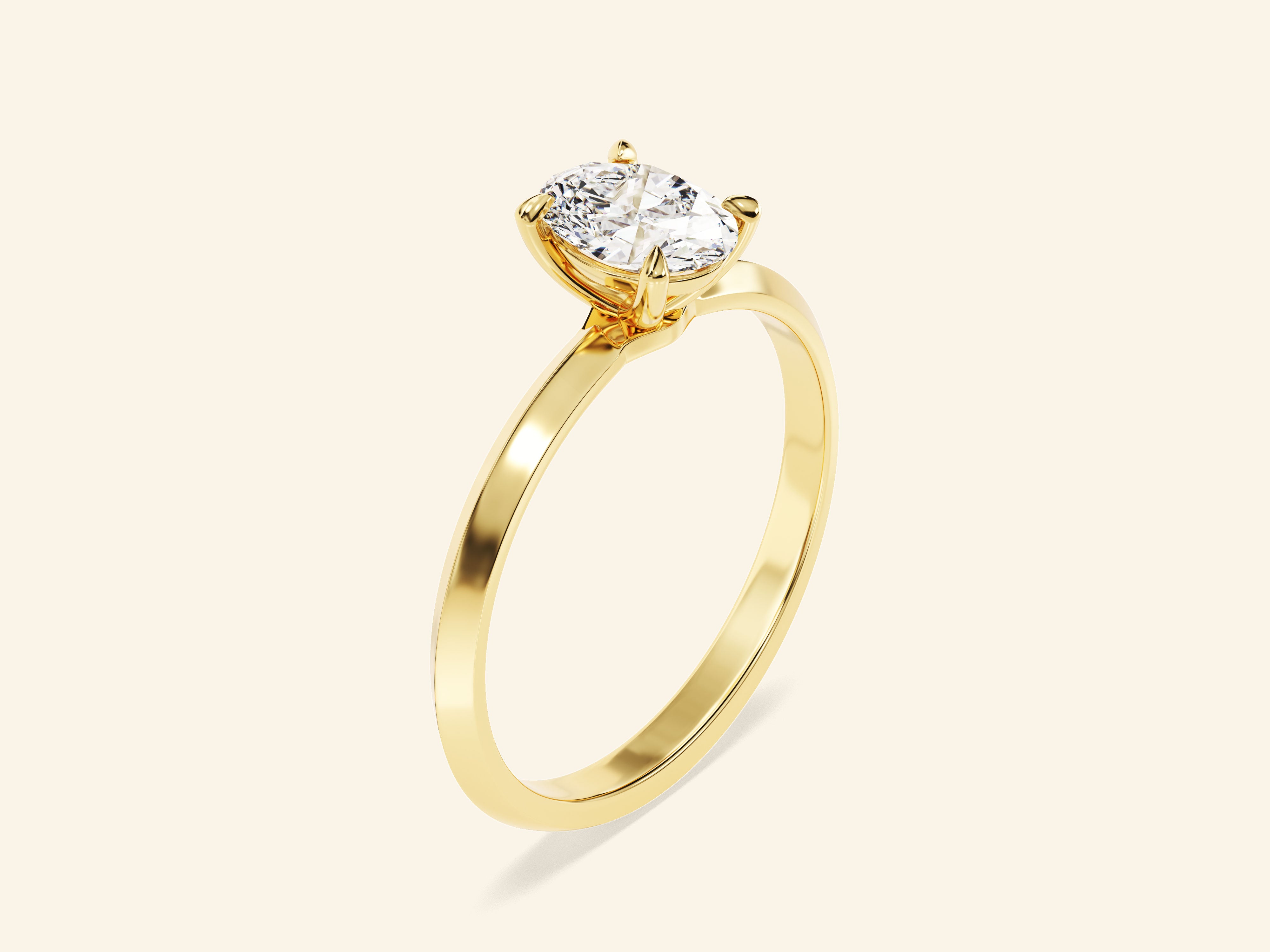 Knife Edge Oval Engagement Ring