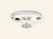 Knife Edge Oval Engagement Ring