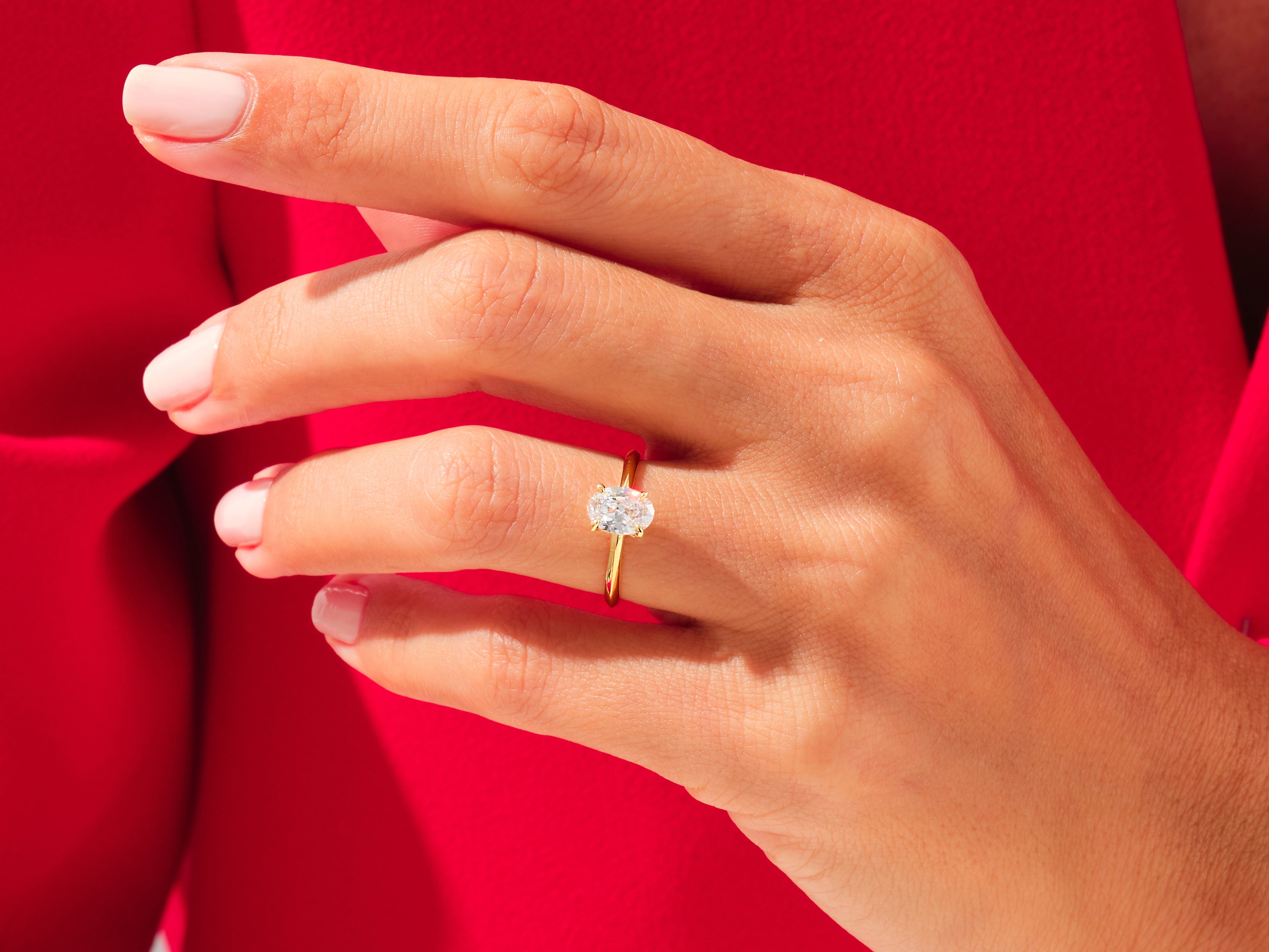 Knife Edge Oval Engagement Ring