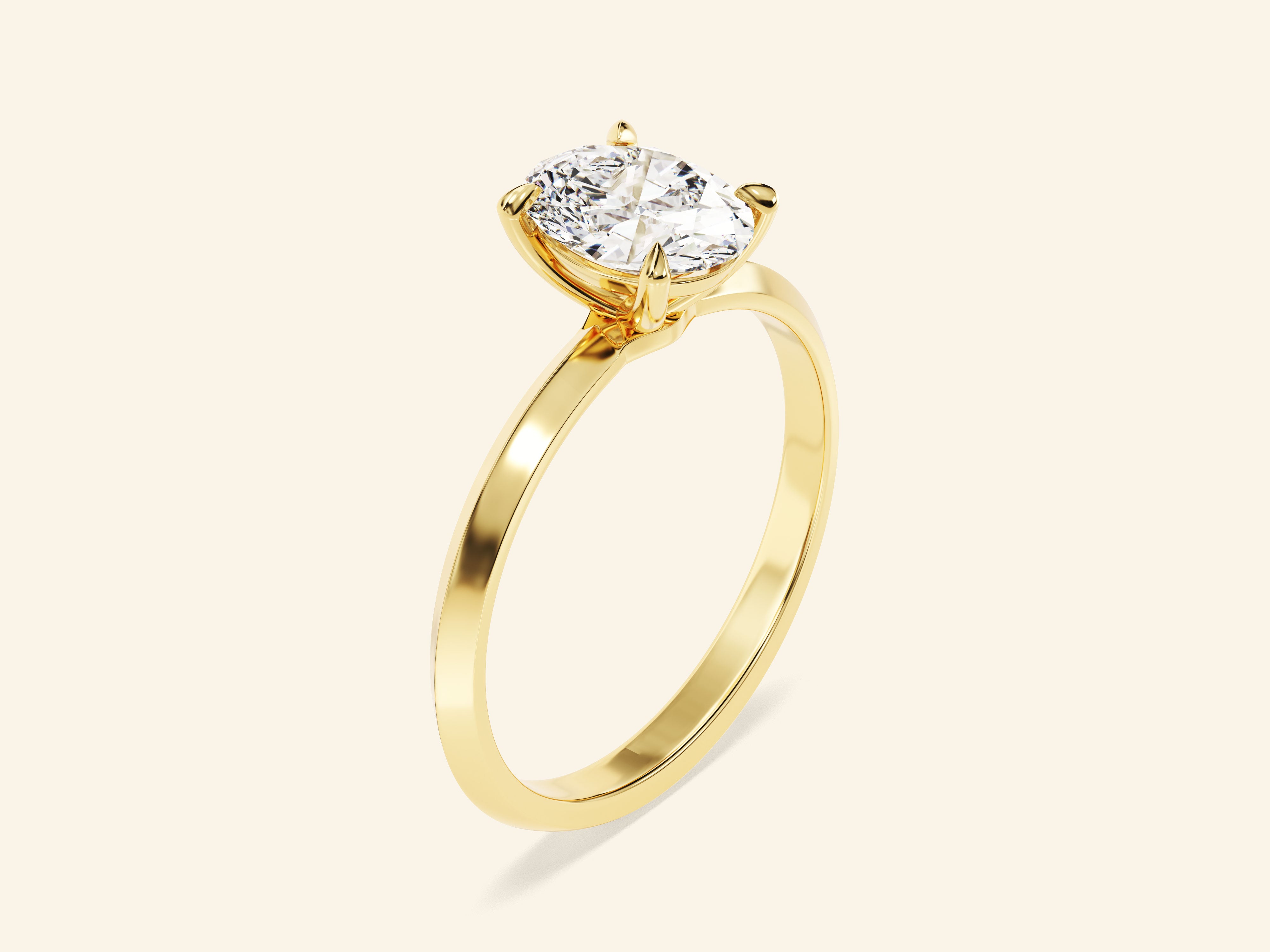 Knife Edge Oval Engagement Ring