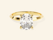 Knife Edge Oval Engagement Ring