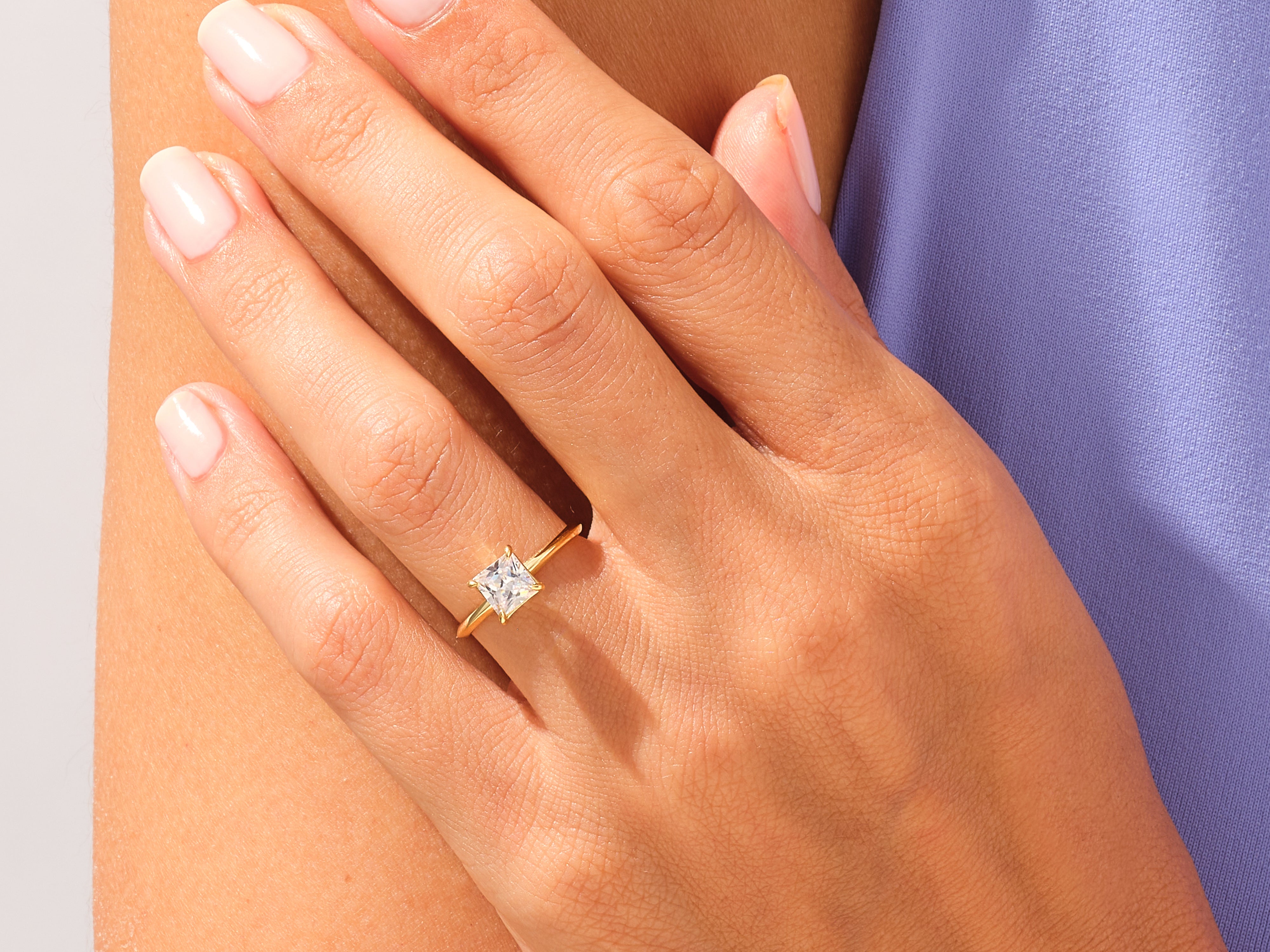 Knife Edge Princess Engagement Ring