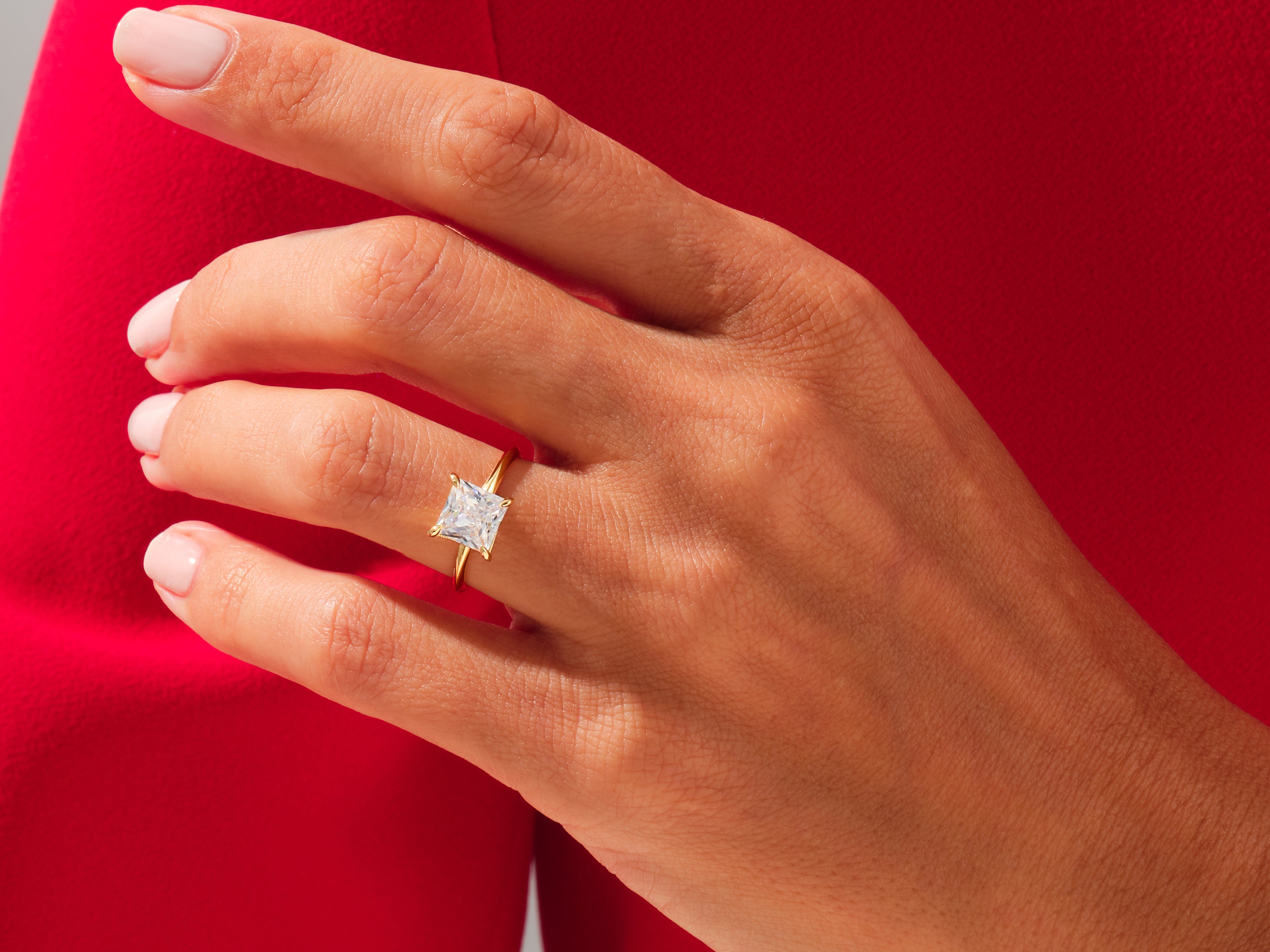 Knife Edge Princess Engagement Ring