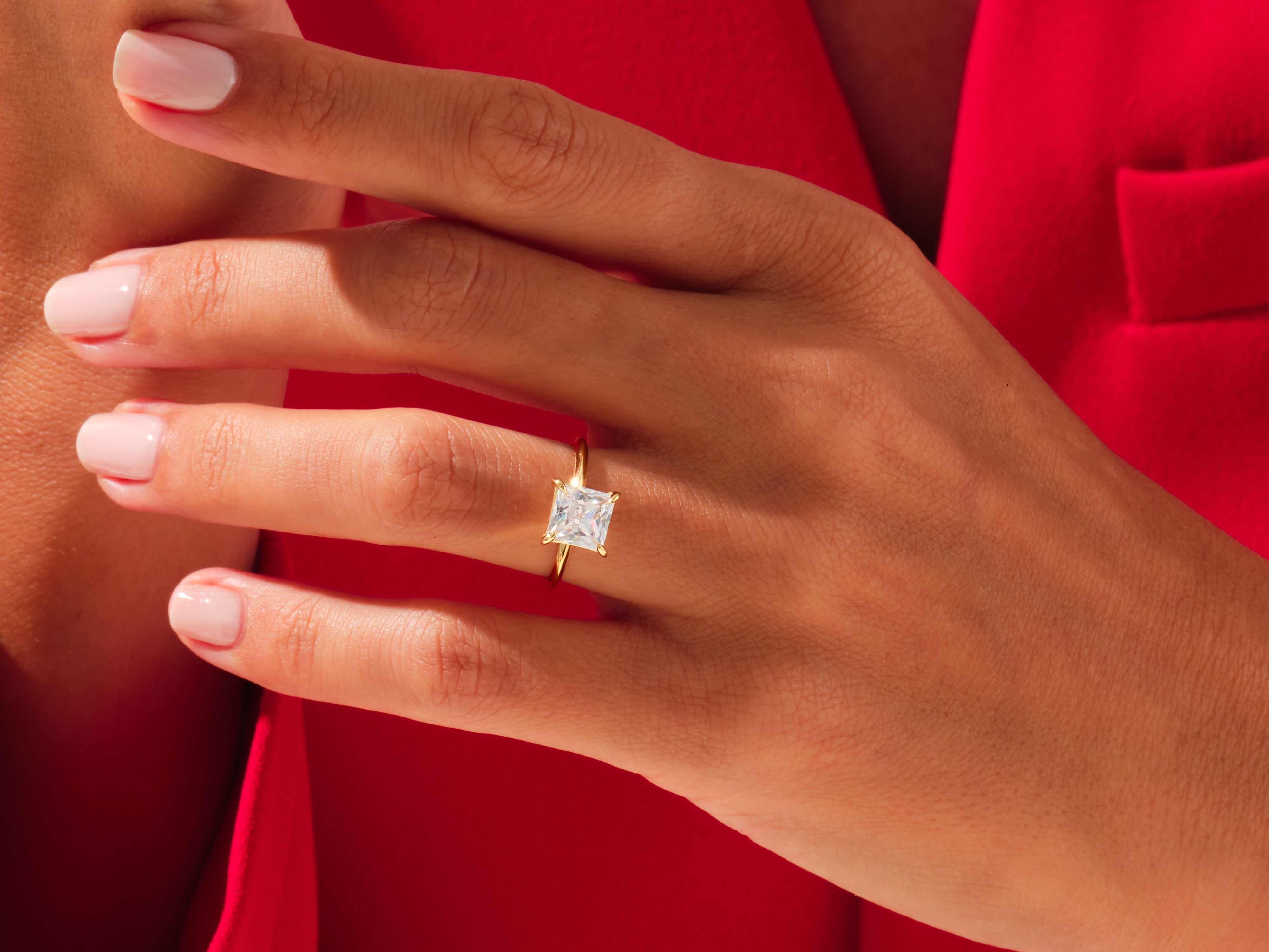 Knife Edge Princess Engagement Ring