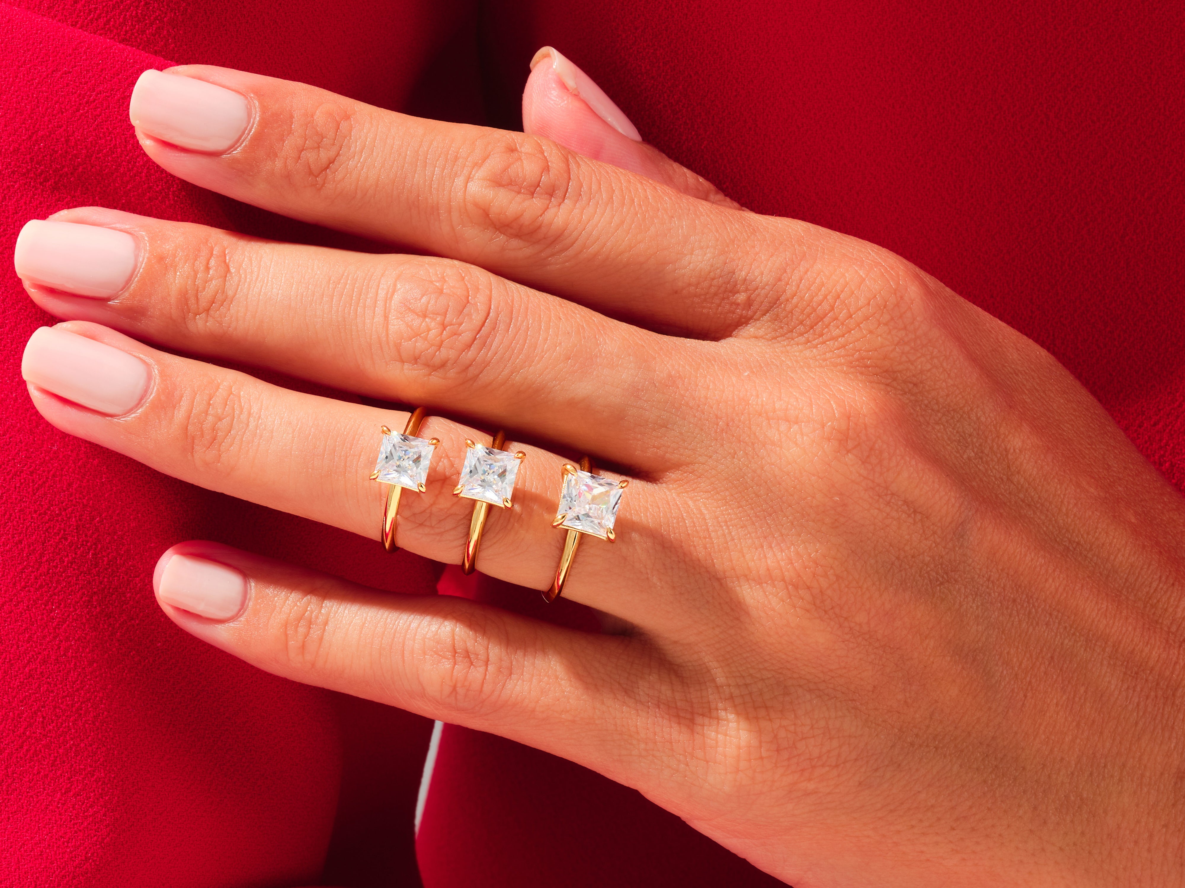 Knife Edge Princess Engagement Ring