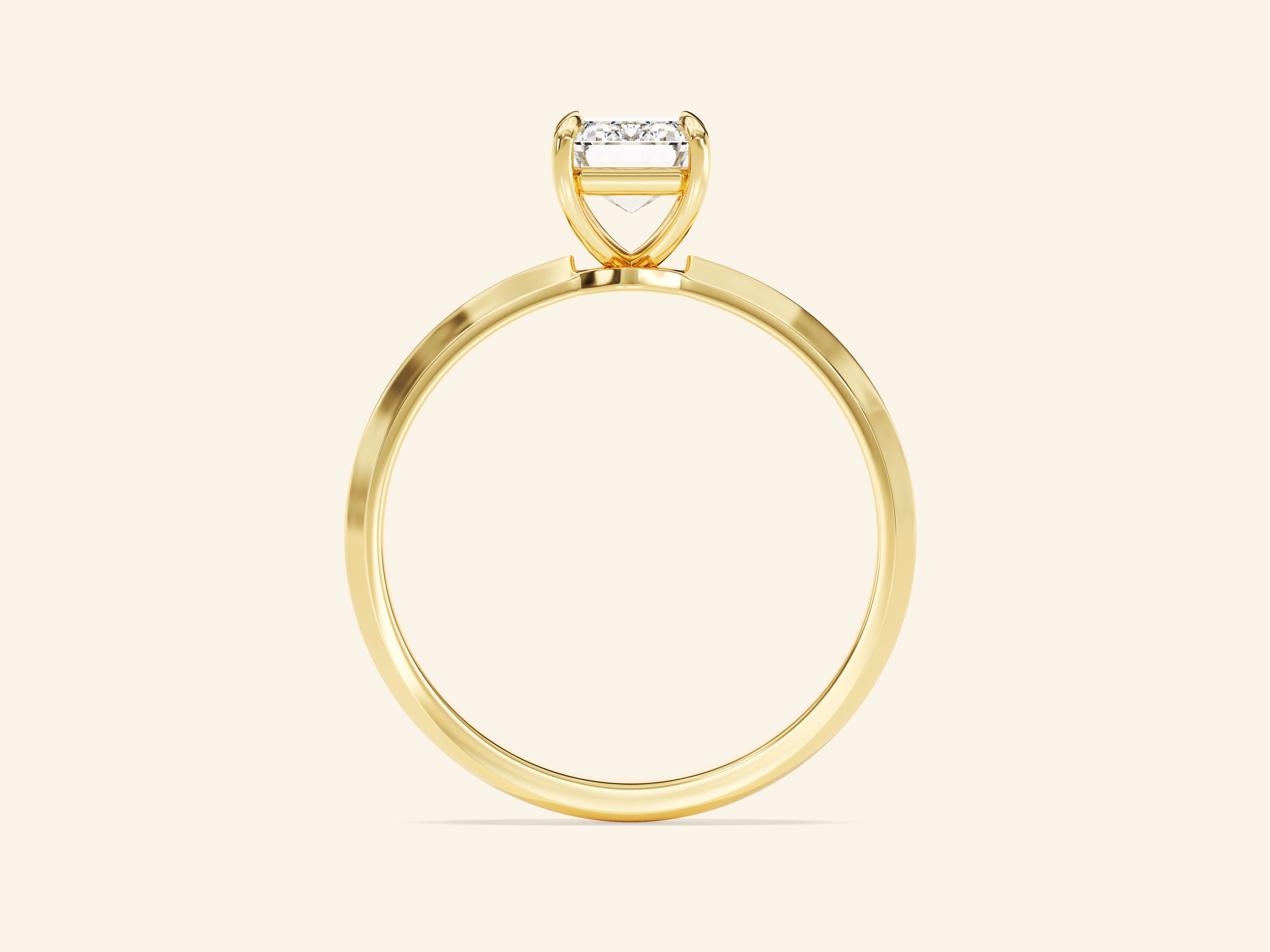 Knife Edge Emerald Engagement Ring