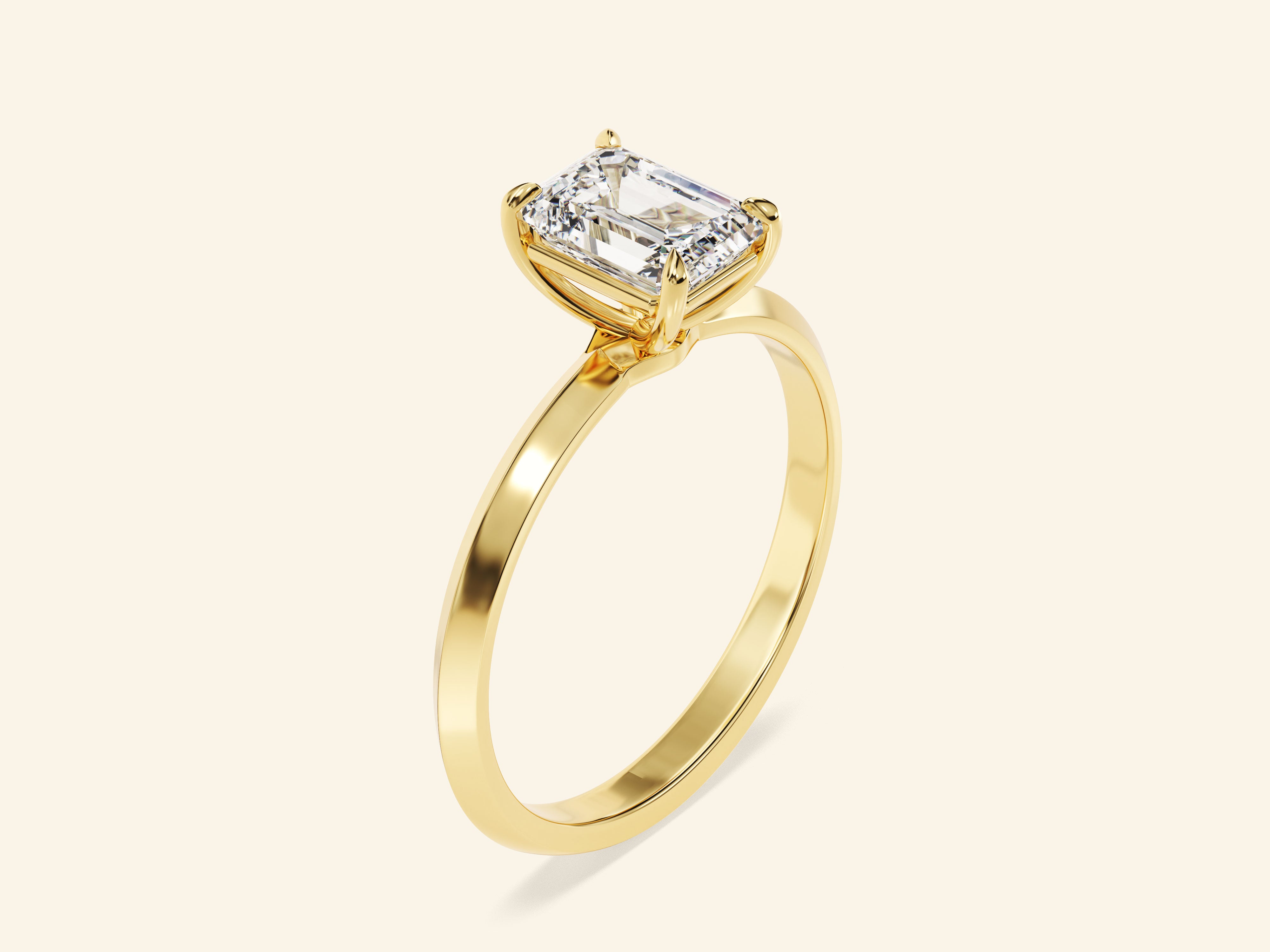 Knife Edge Emerald Engagement Ring