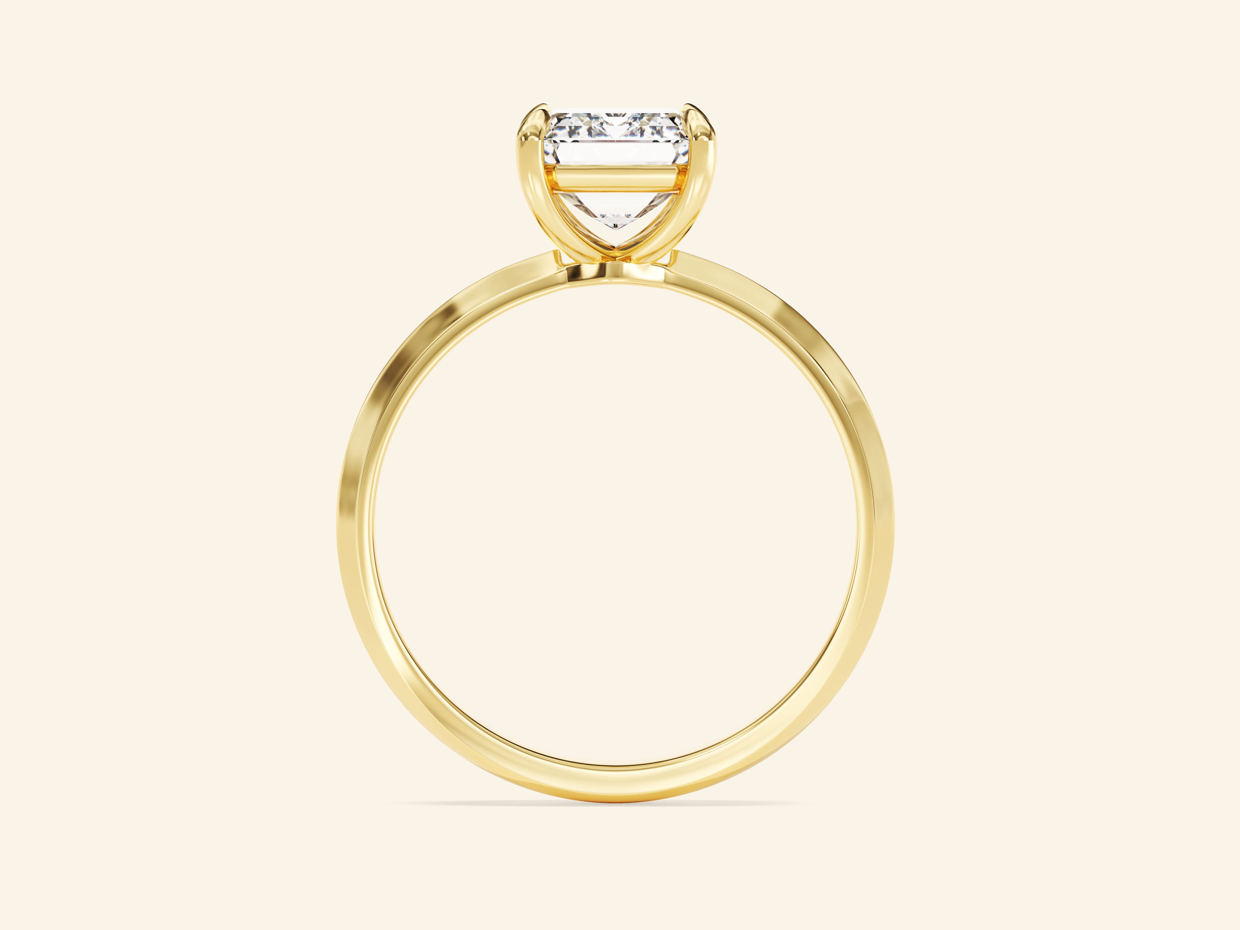 Knife Edge Emerald Engagement Ring