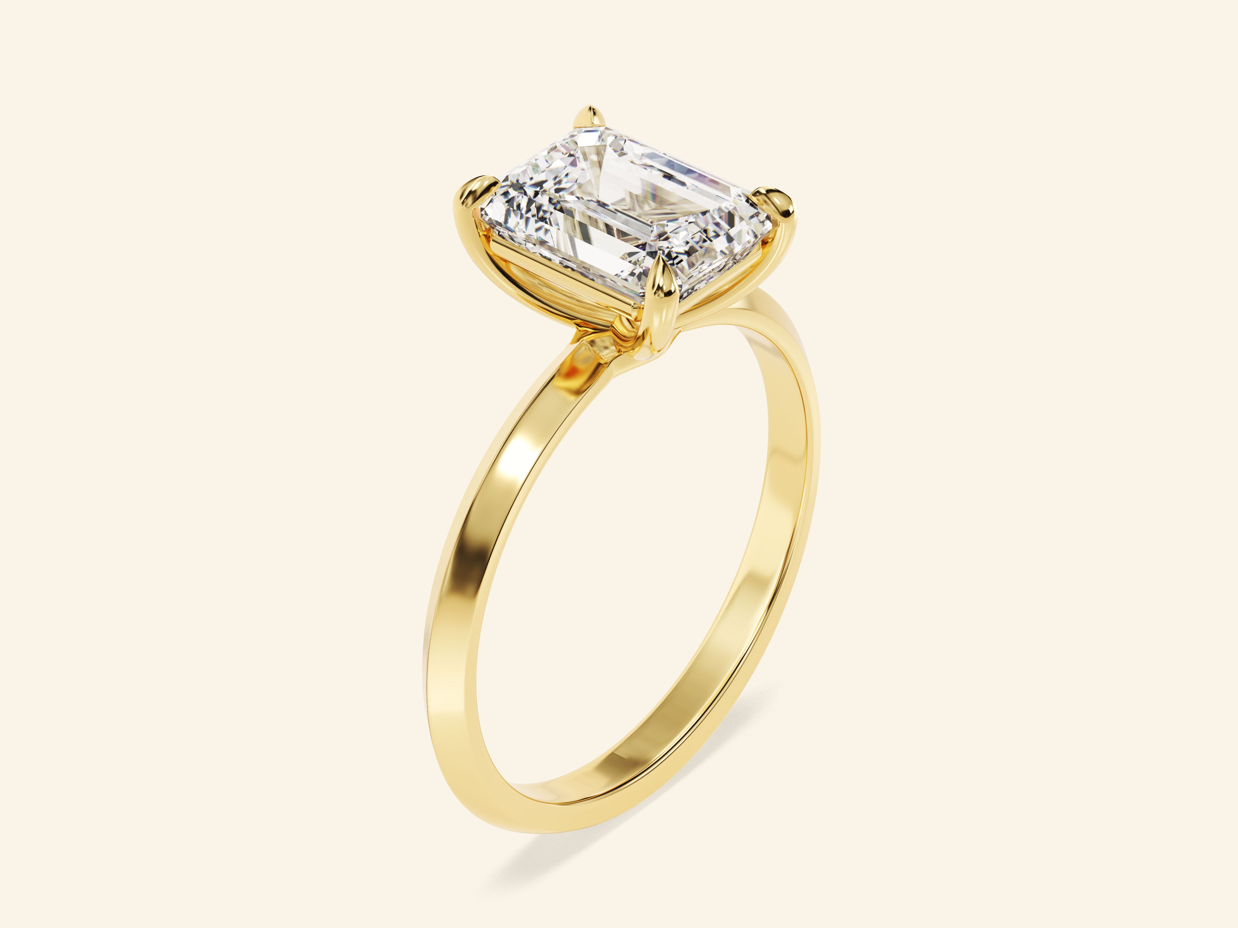 Knife Edge Emerald Engagement Ring