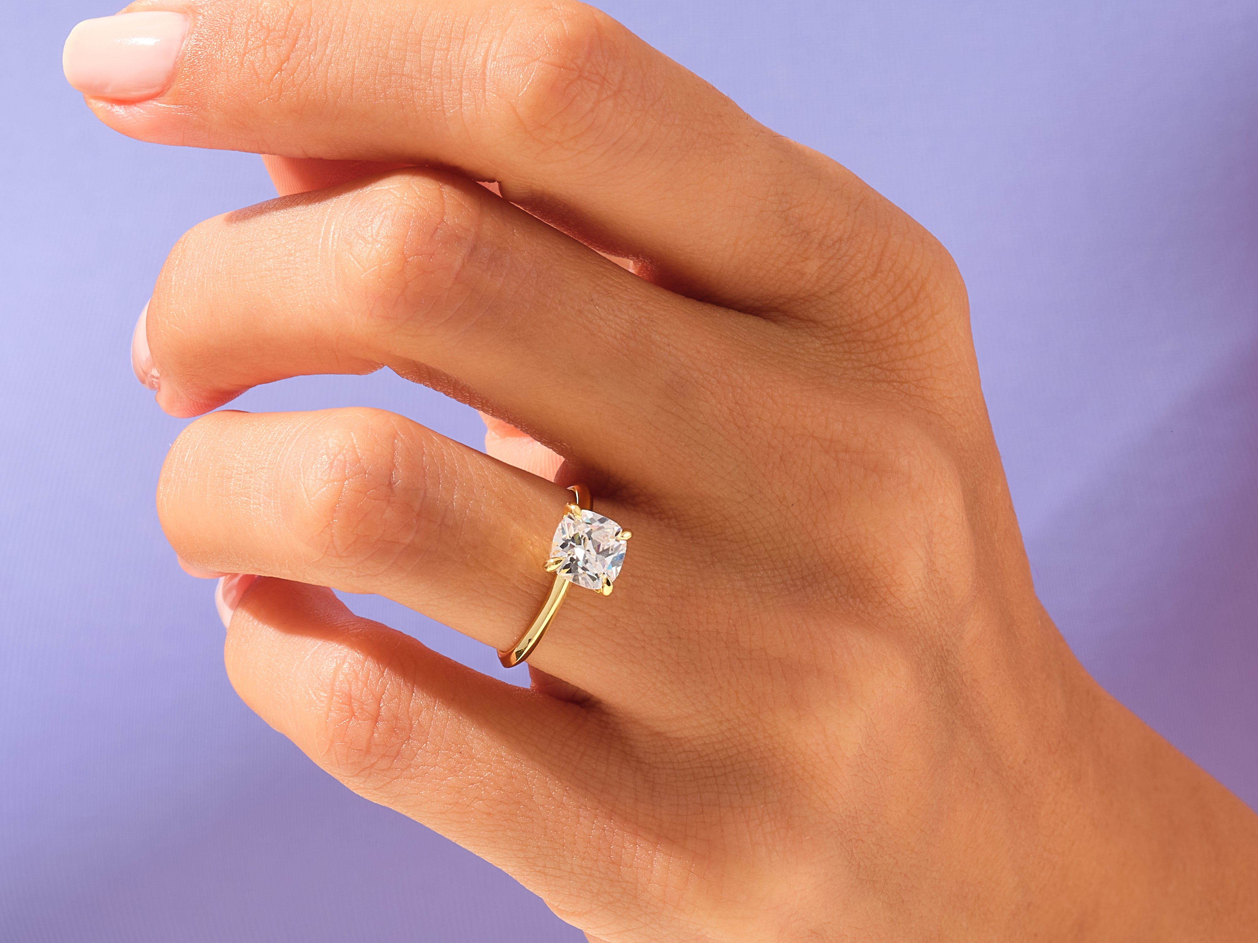 Knife Edge Cushion Engagement Ring
