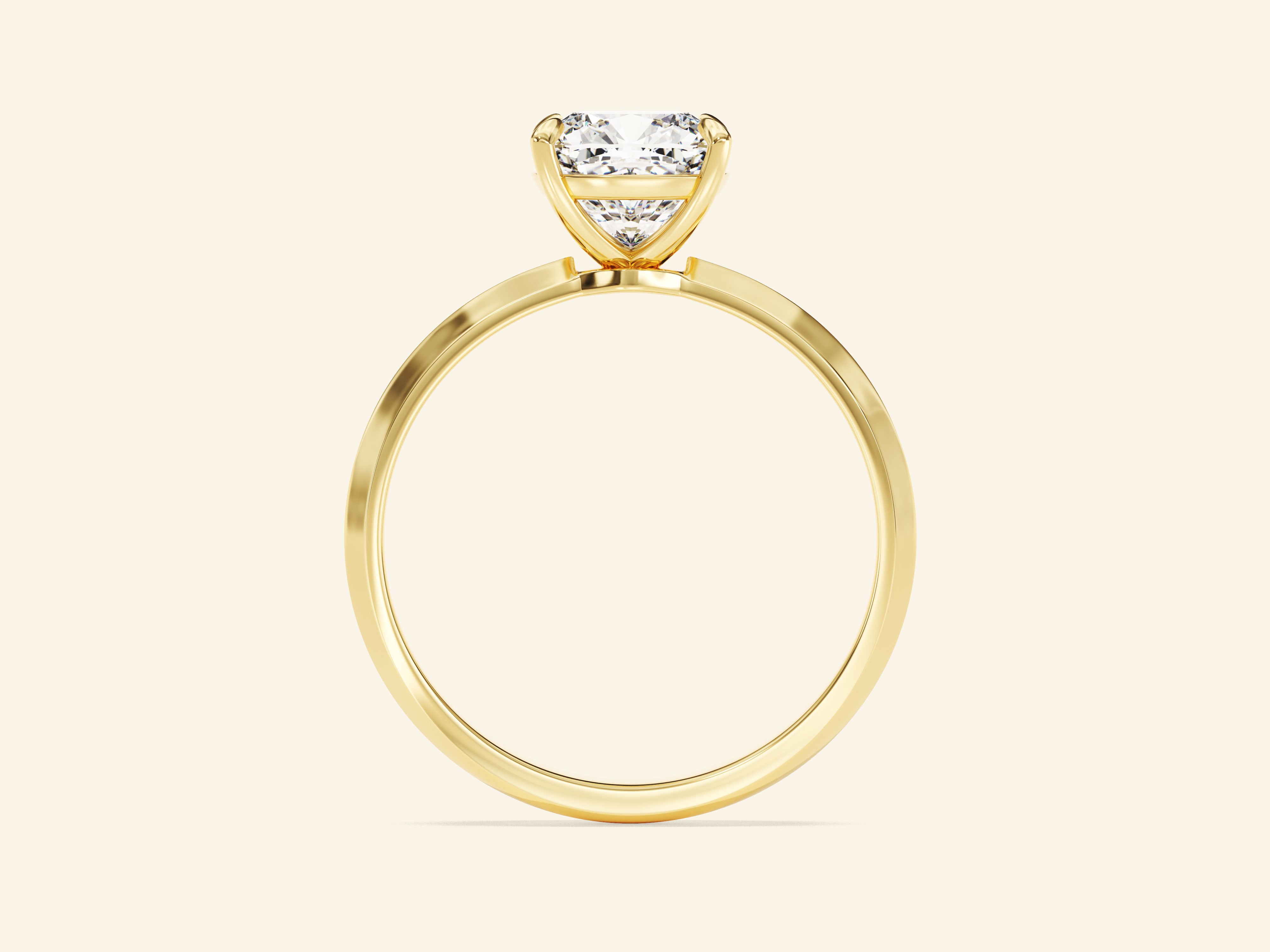 Knife Edge Cushion Engagement Ring