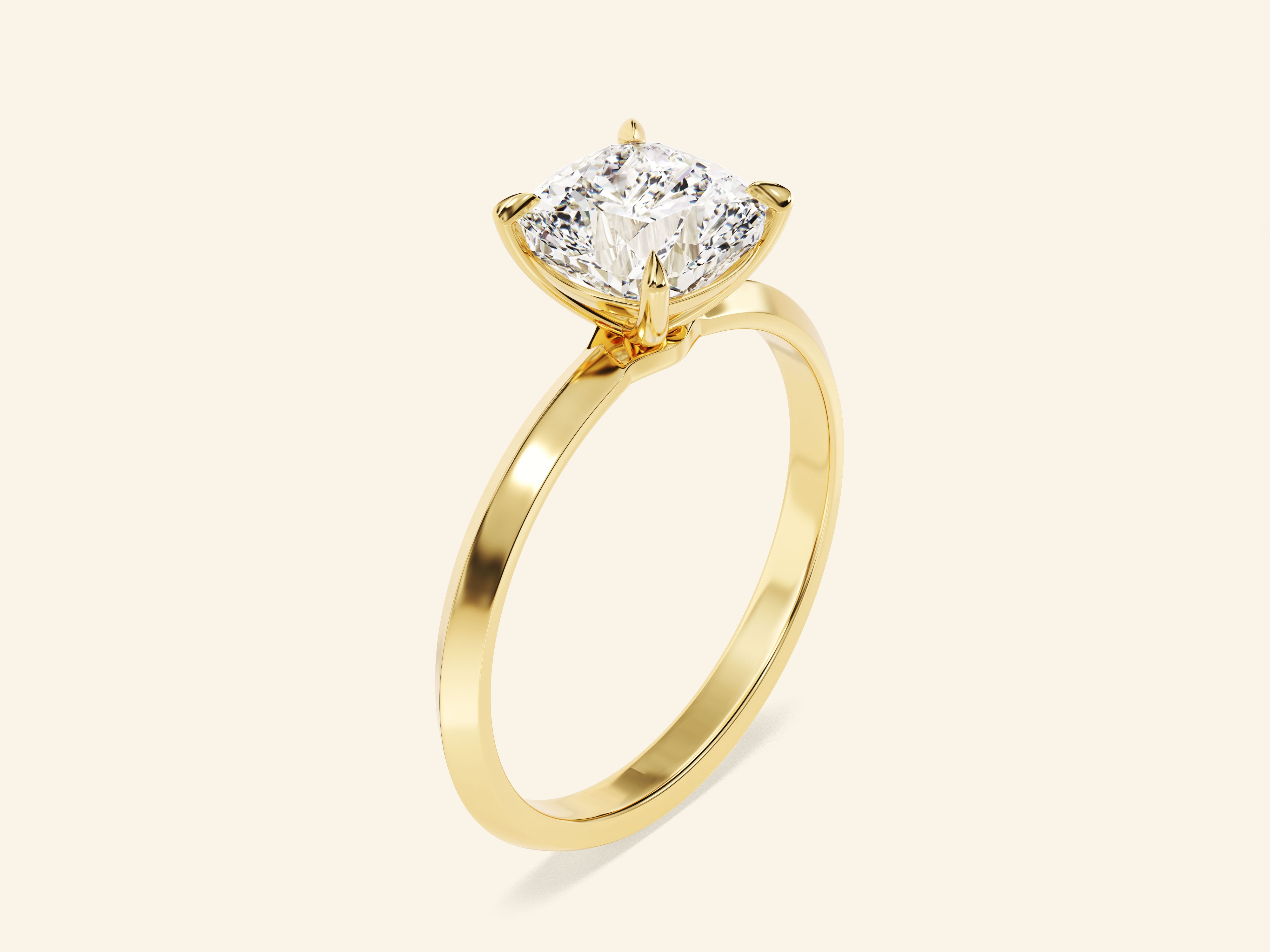 Knife Edge Cushion Engagement Ring