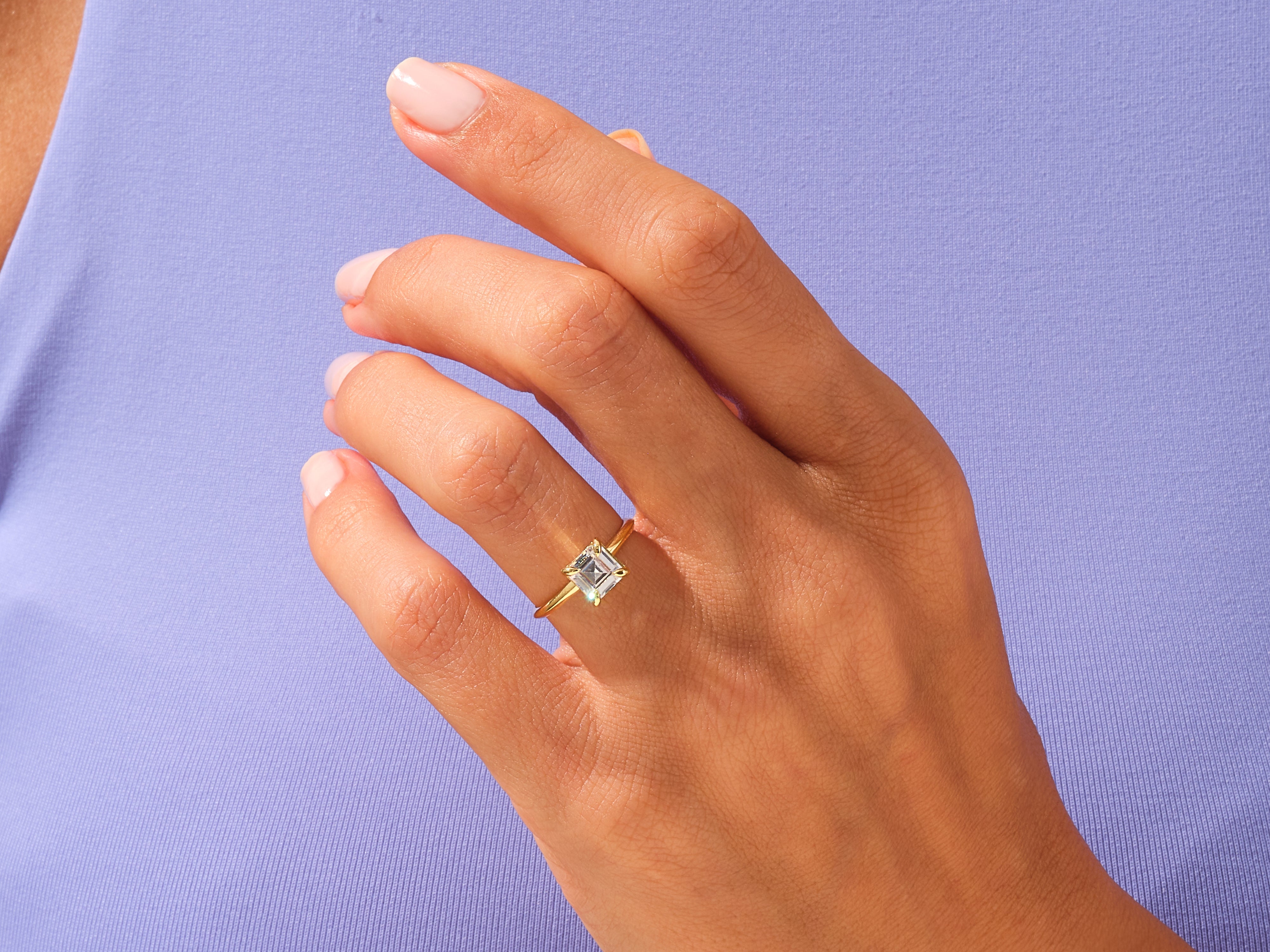 Knife Edge Asscher Engagement Ring