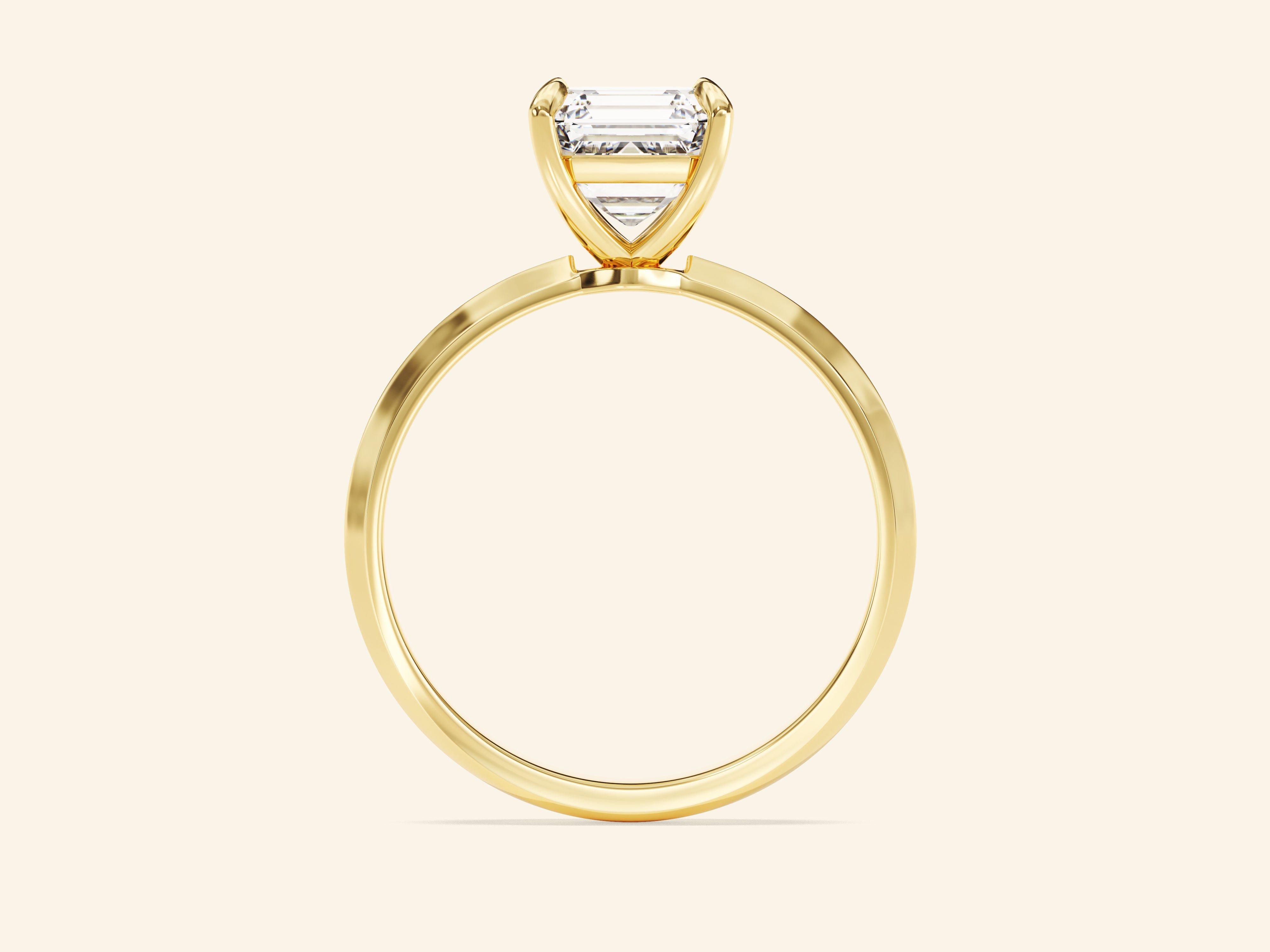 Knife Edge Asscher Engagement Ring