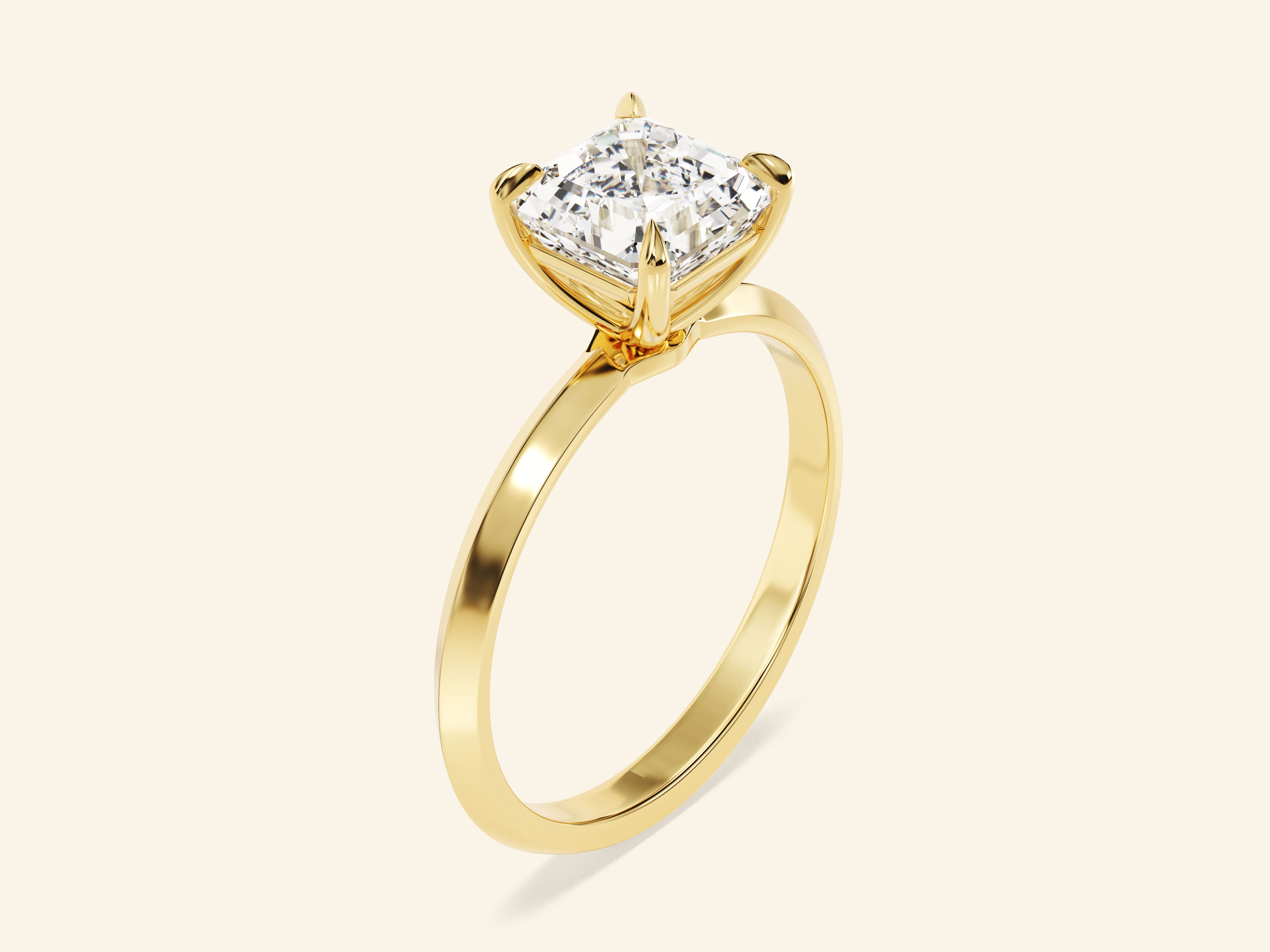 Knife Edge Asscher Engagement Ring