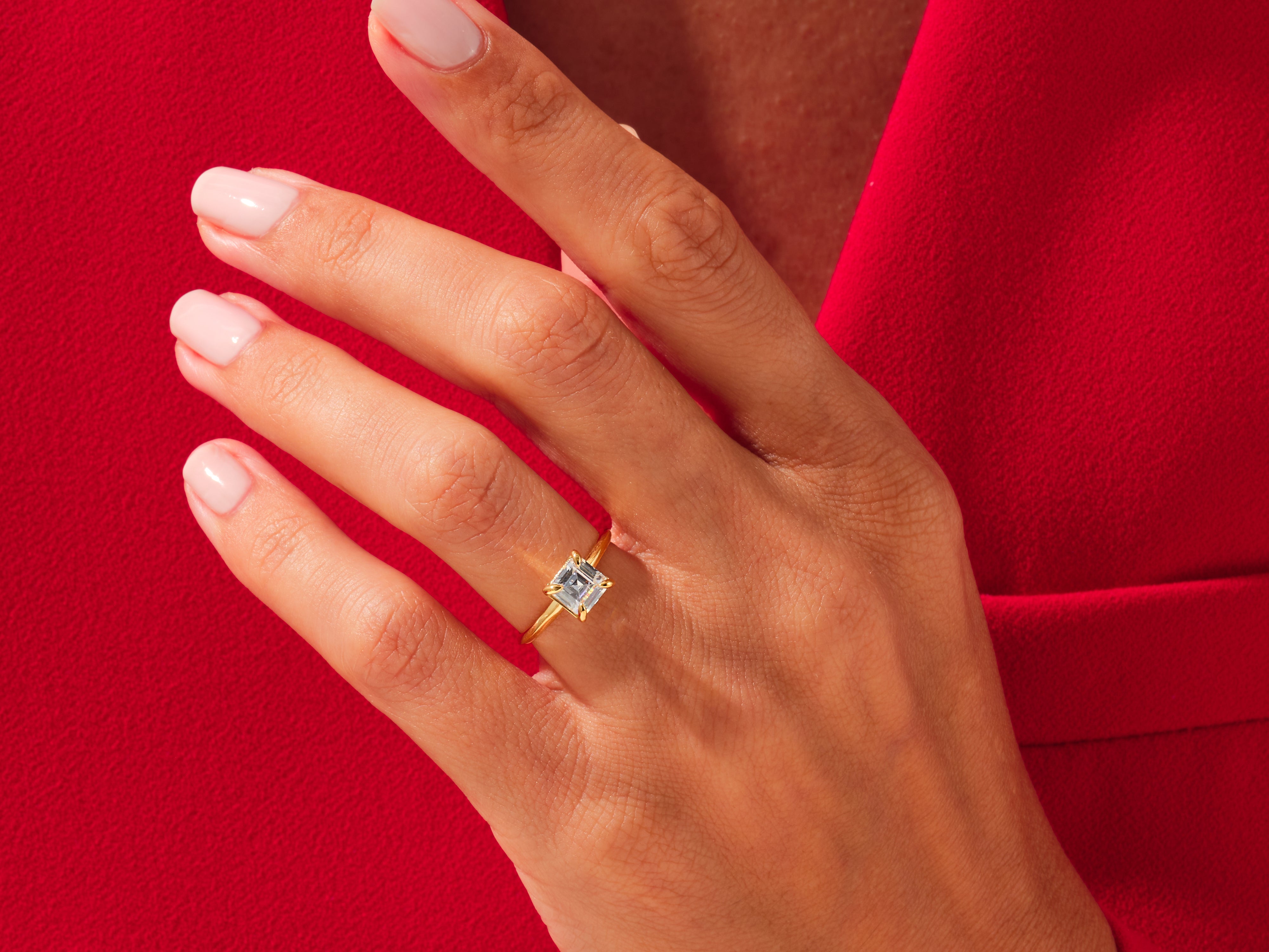 Knife Edge Asscher Engagement Ring