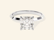Knife Edge Asscher Engagement Ring