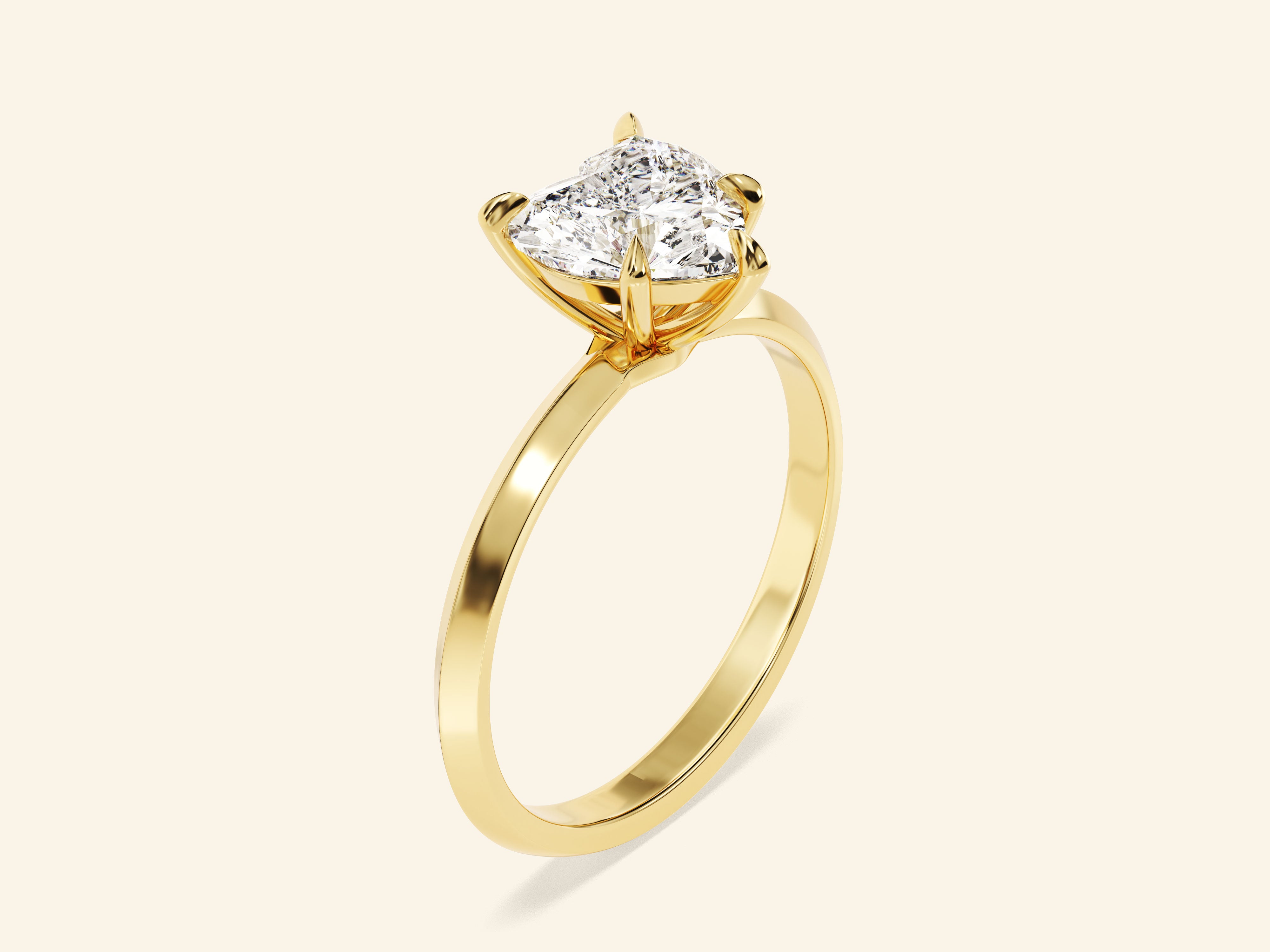 Knife Edge Heart Engagement Ring