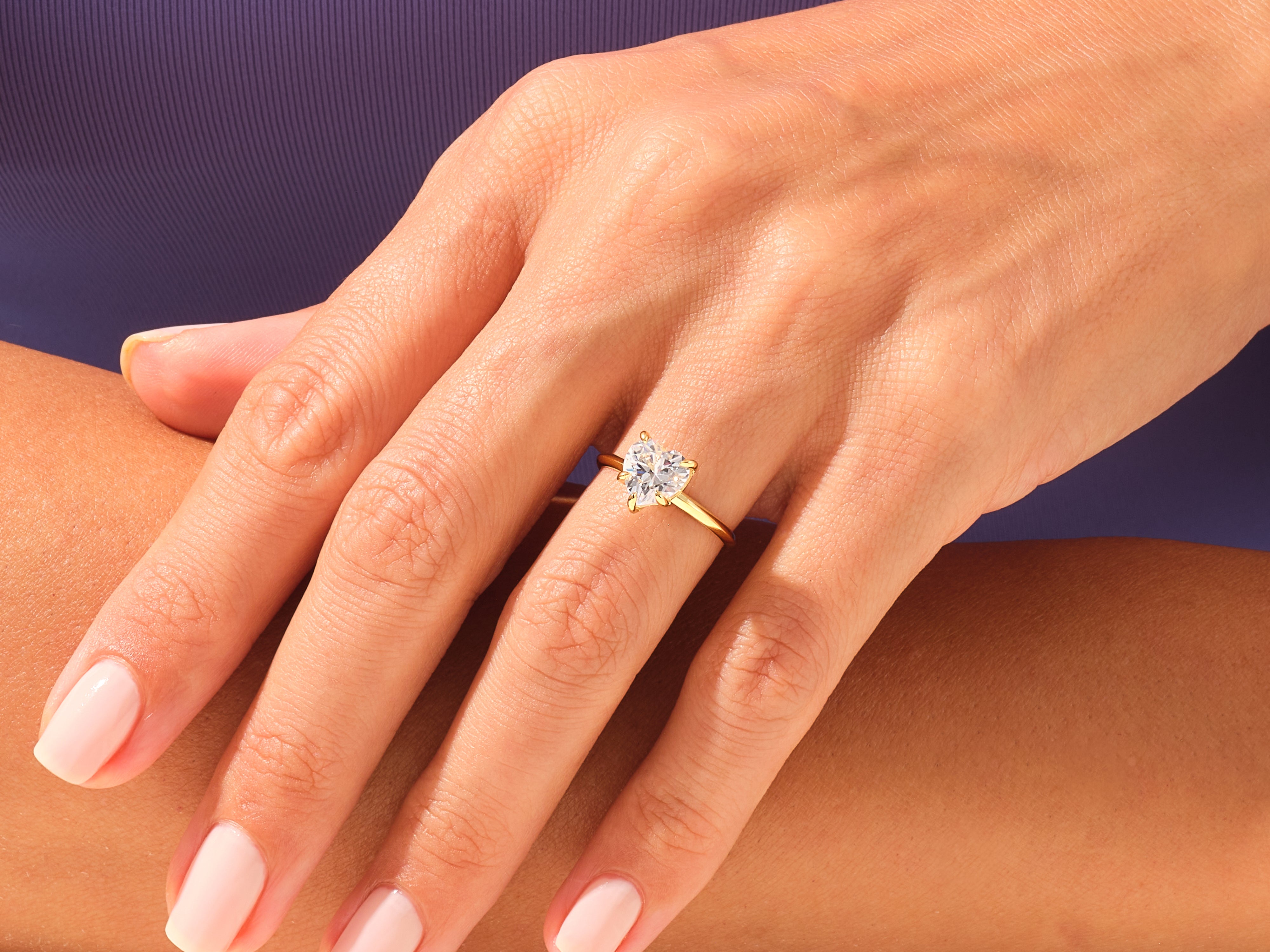 Knife Edge Heart Engagement Ring