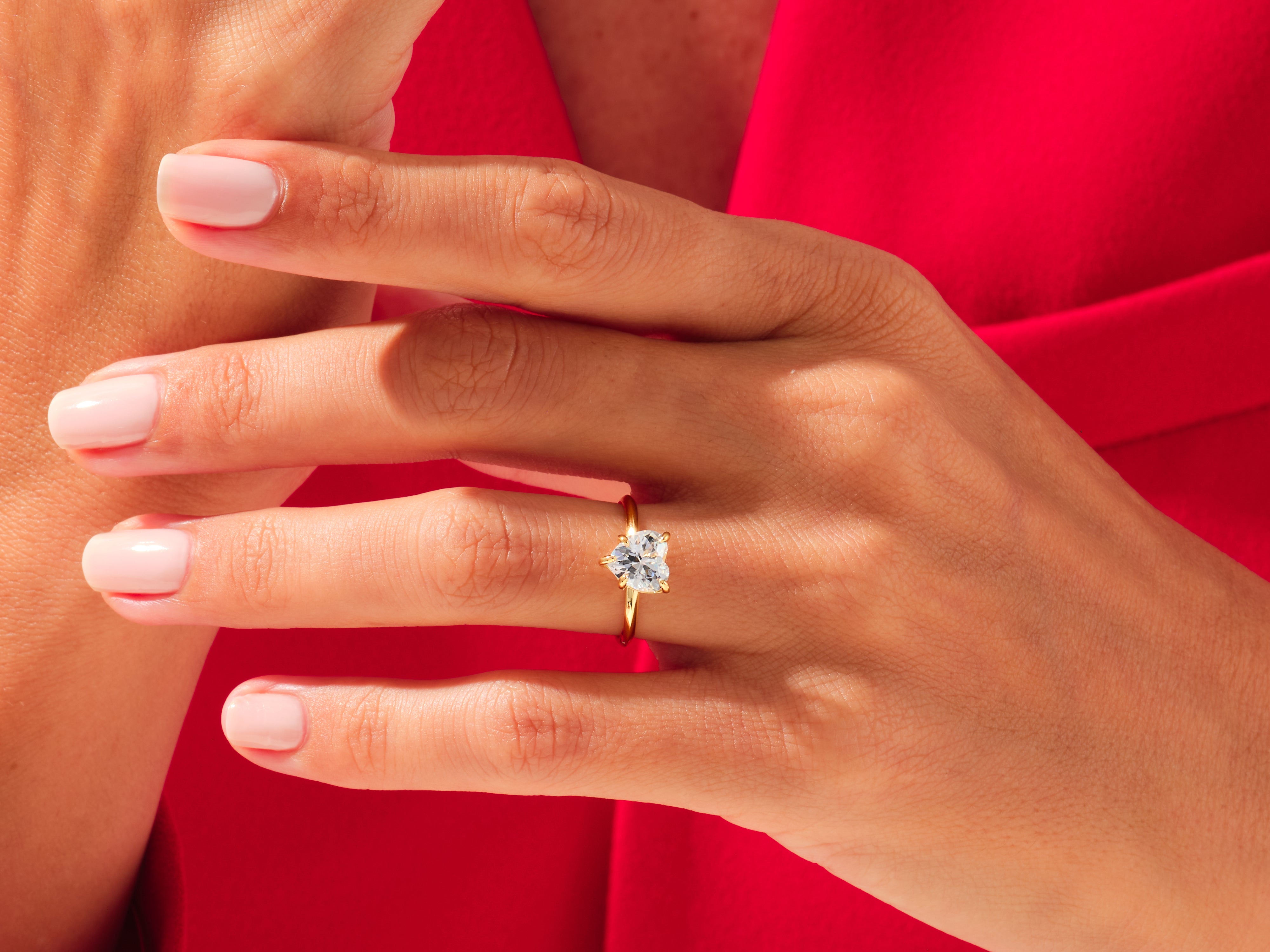 Knife Edge Heart Engagement Ring