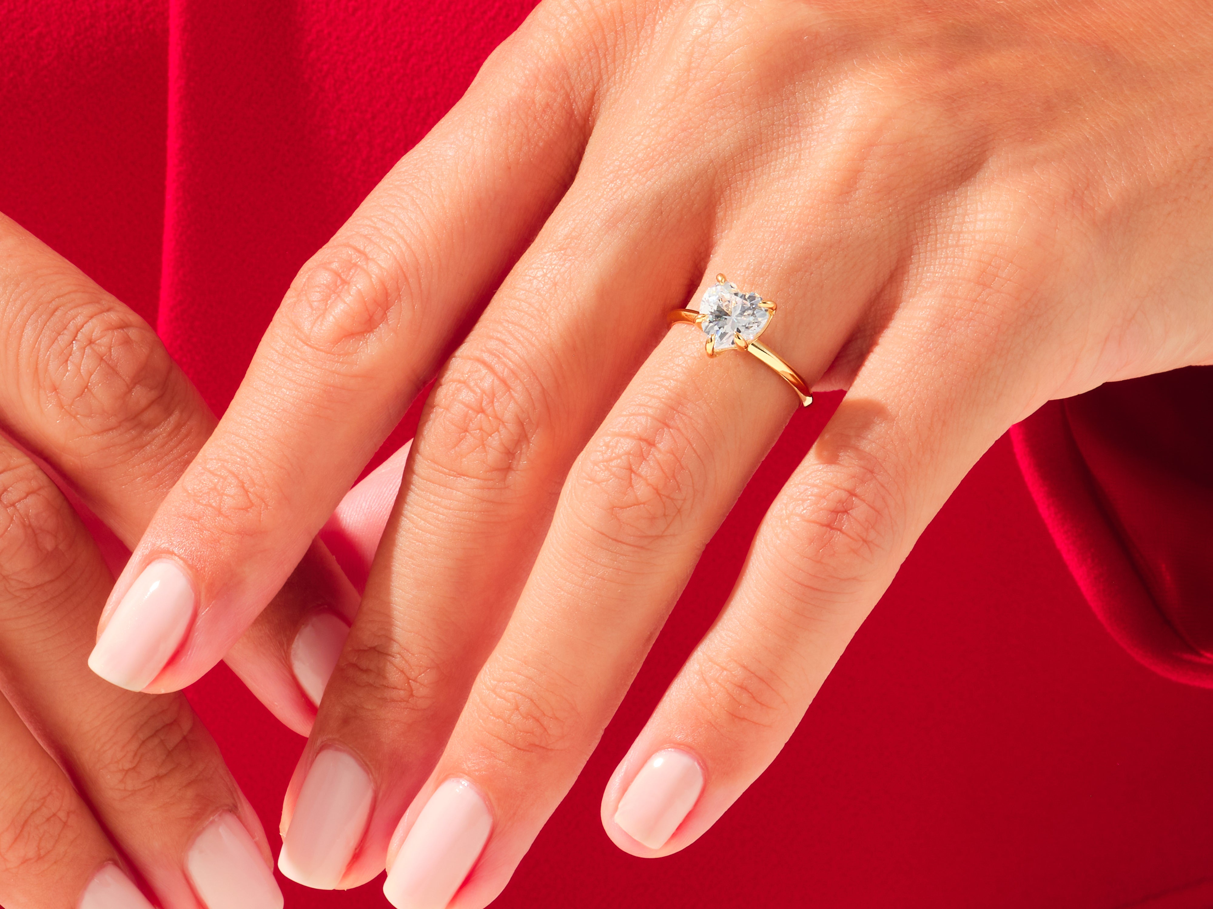 Knife Edge Heart Engagement Ring