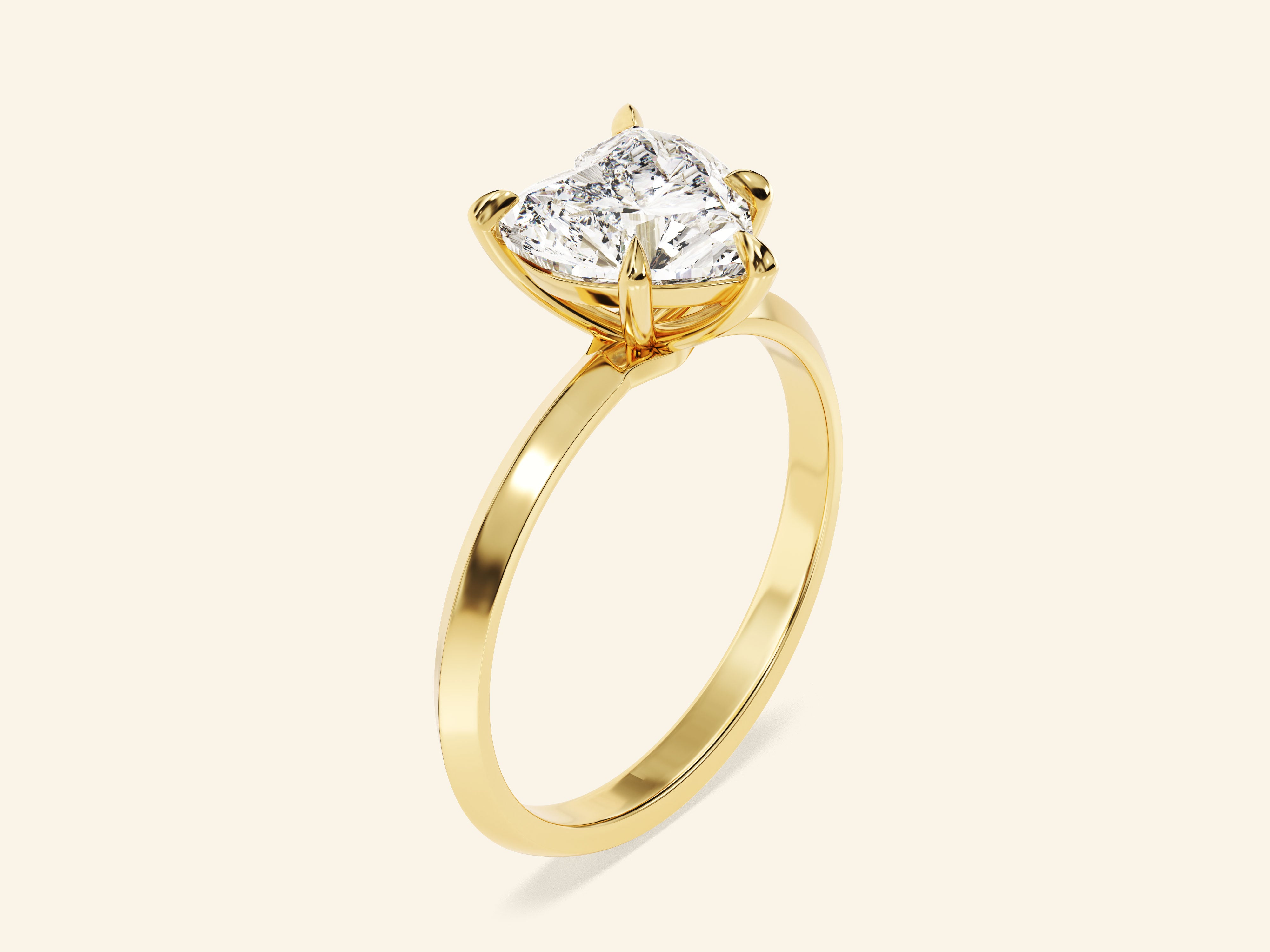 Knife Edge Heart Engagement Ring