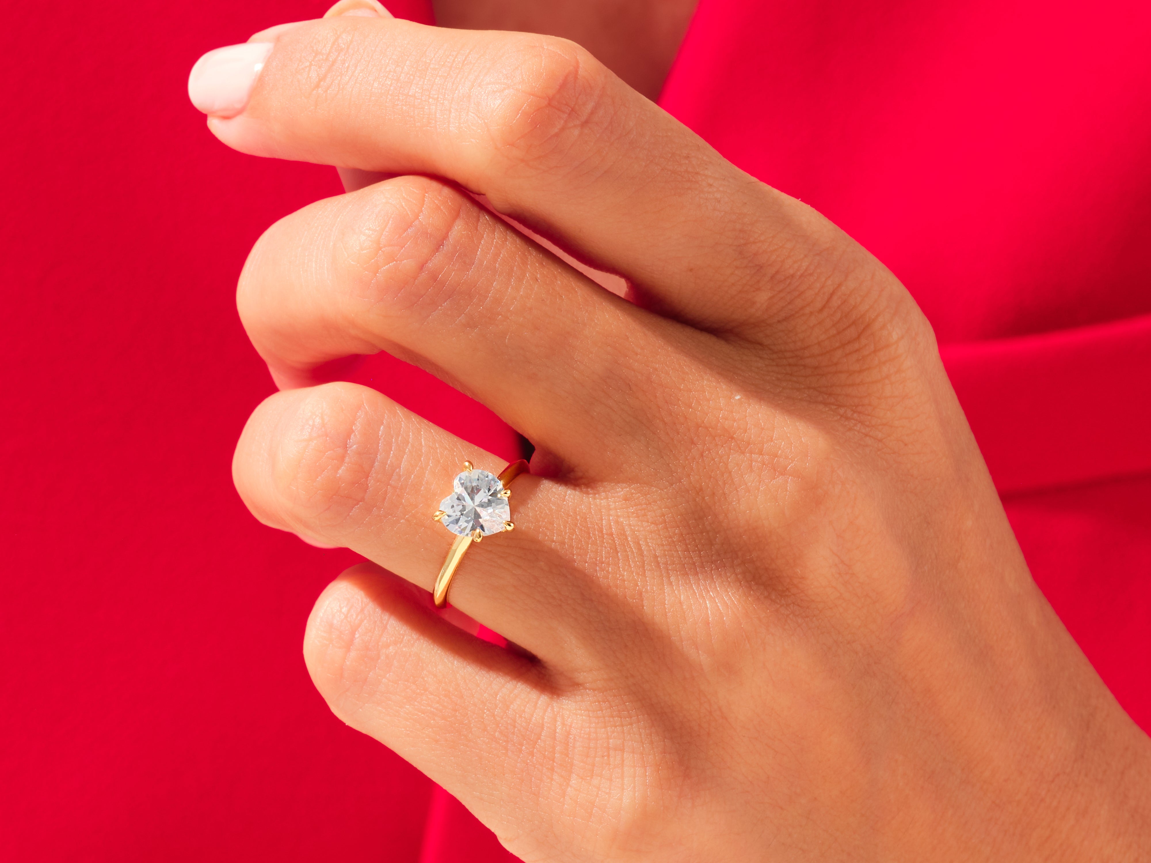 Knife Edge Heart Engagement Ring