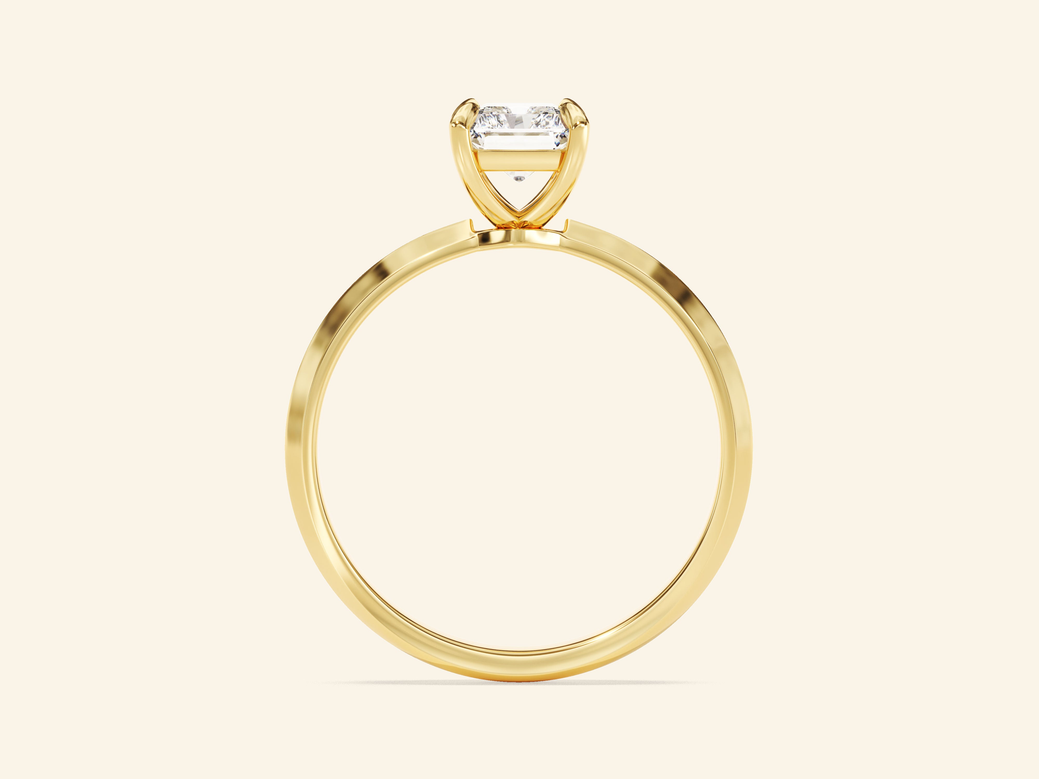 Knife Edge Radiant Engagement Ring
