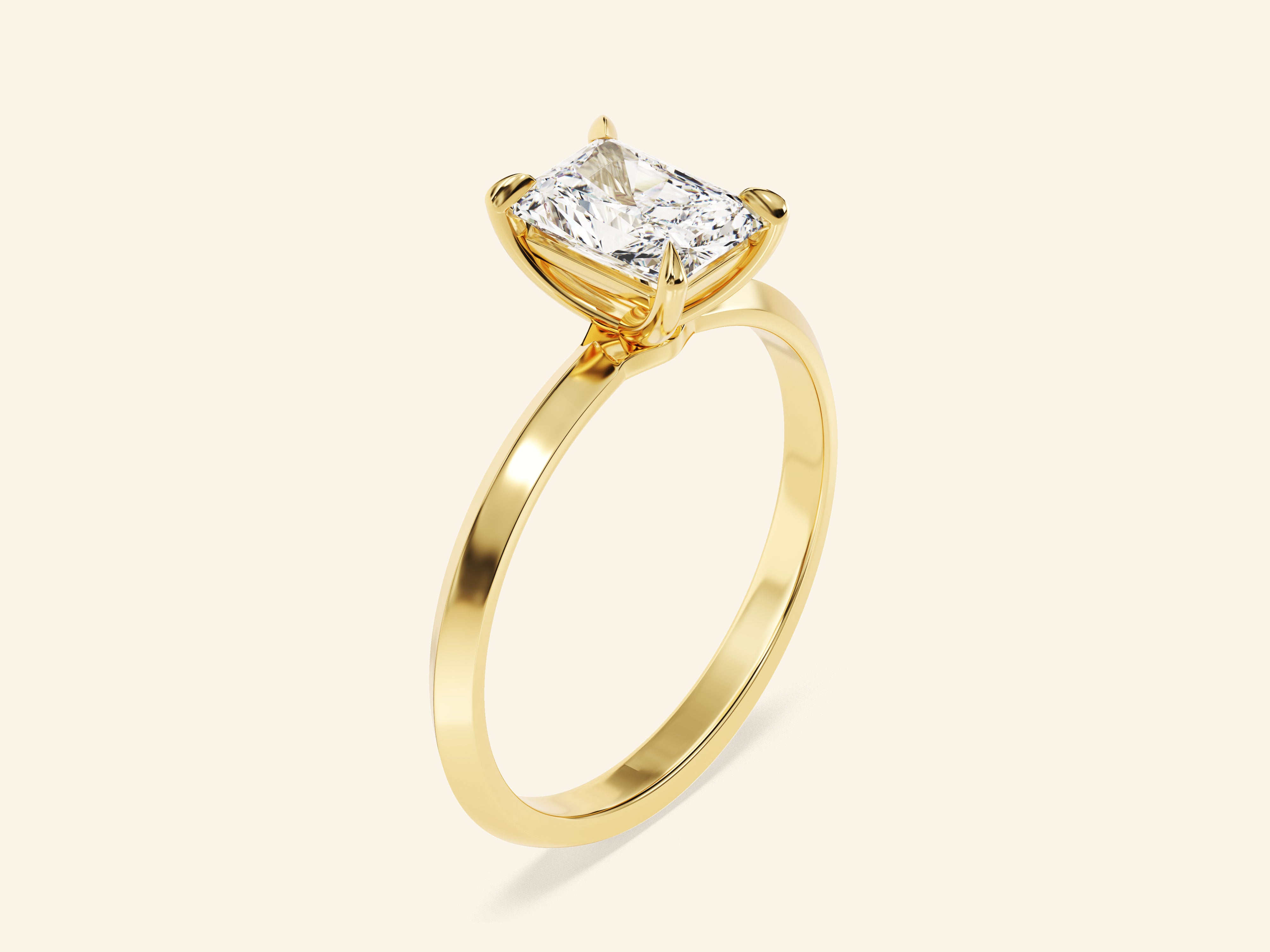Knife Edge Radiant Engagement Ring