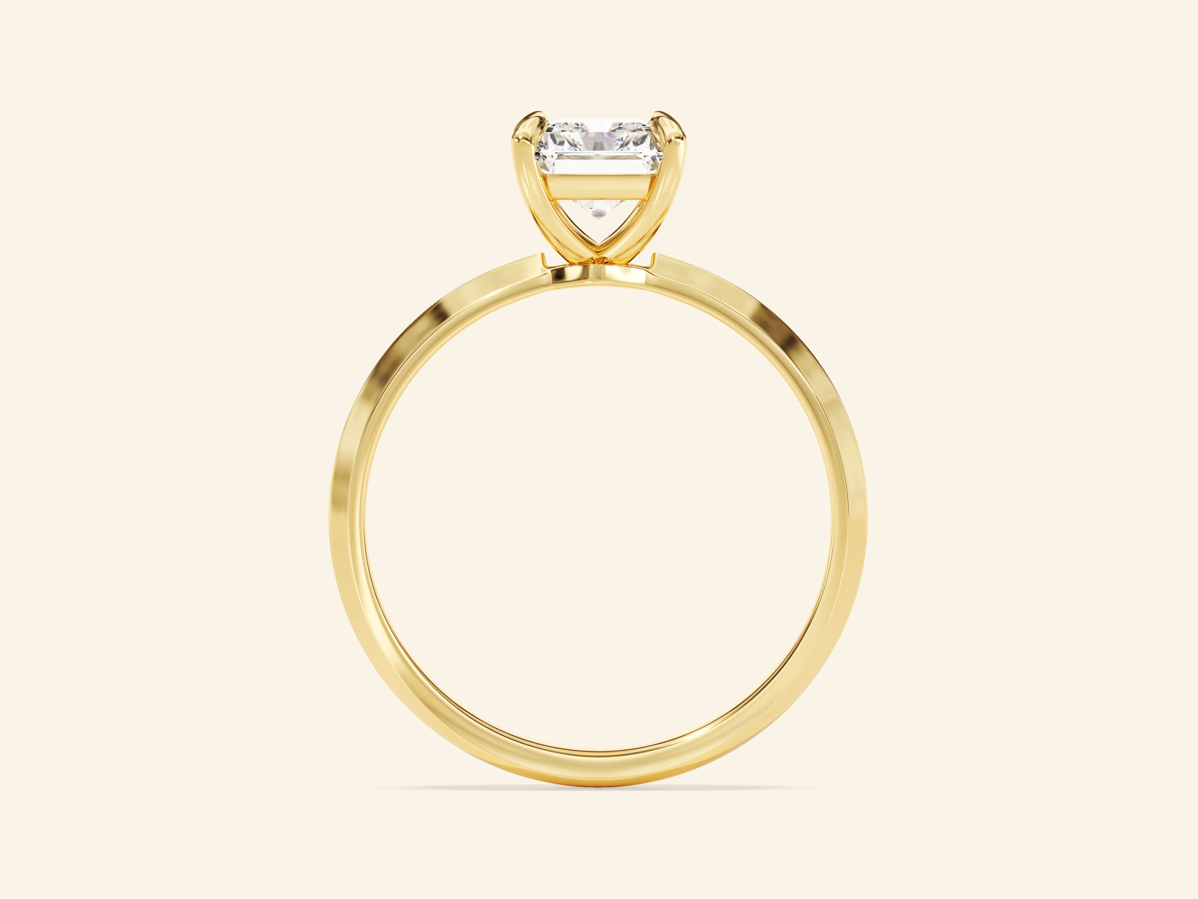 Knife Edge Radiant Engagement Ring