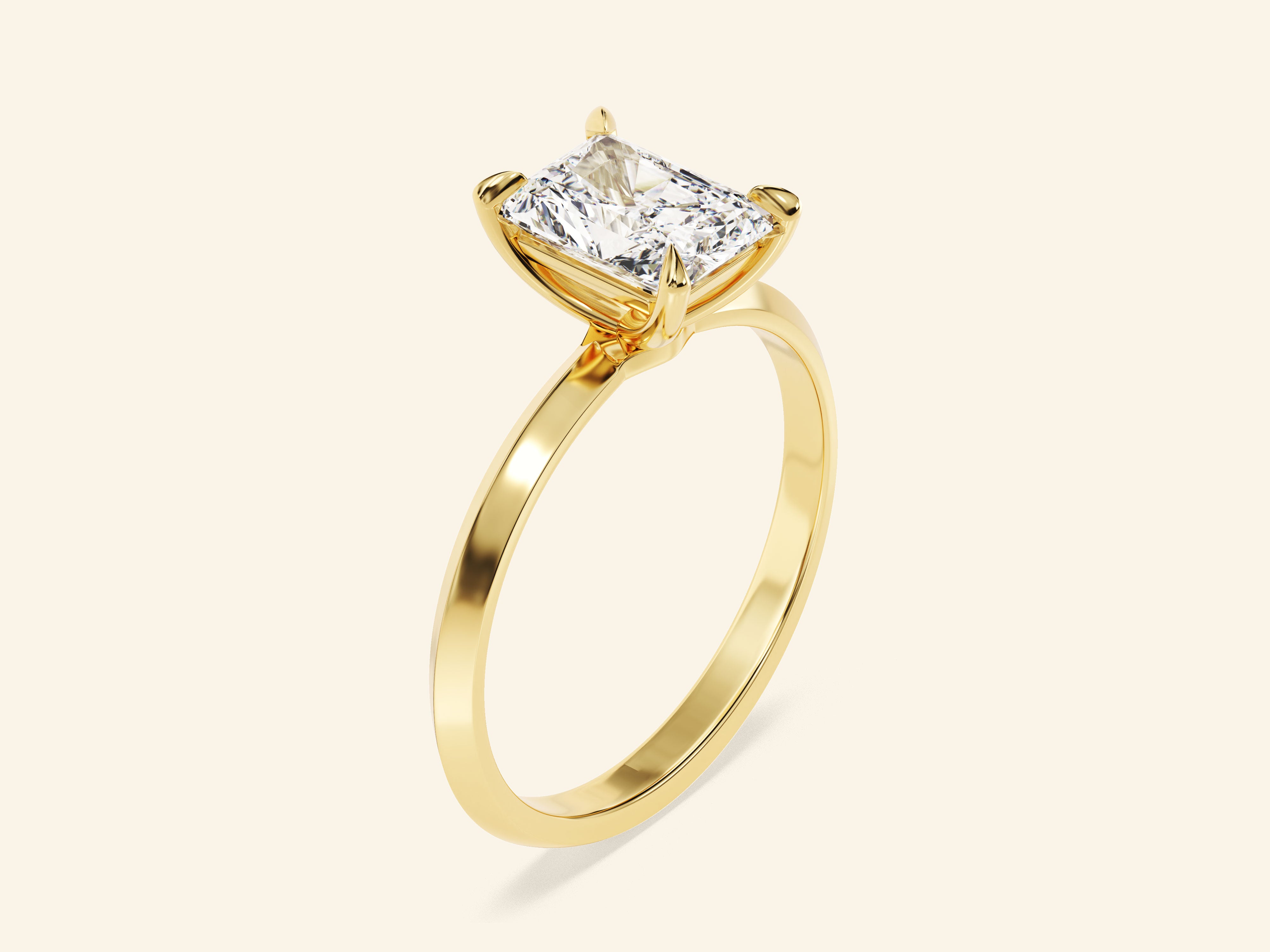 Knife Edge Radiant Engagement Ring