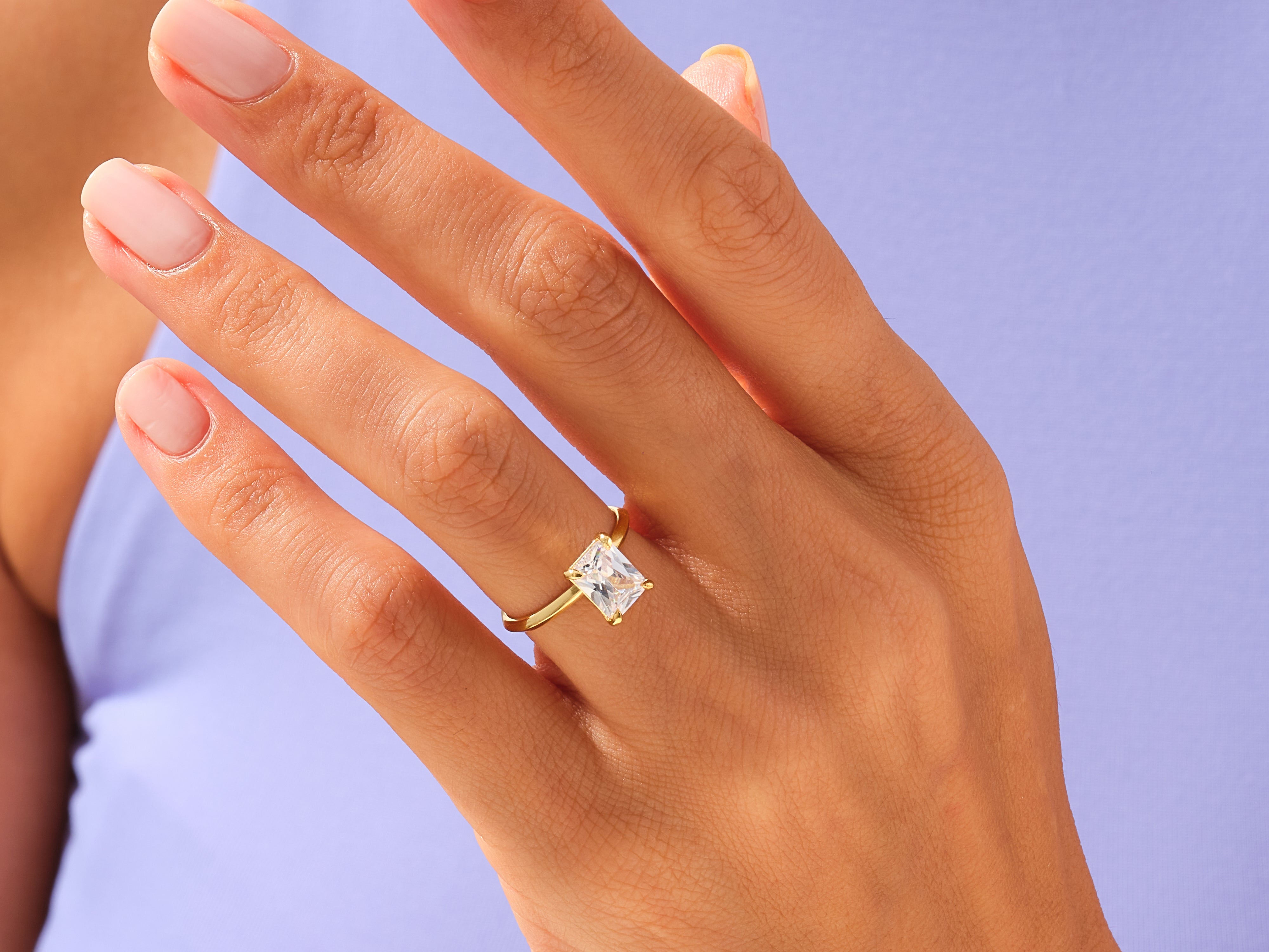 Knife Edge Radiant Engagement Ring