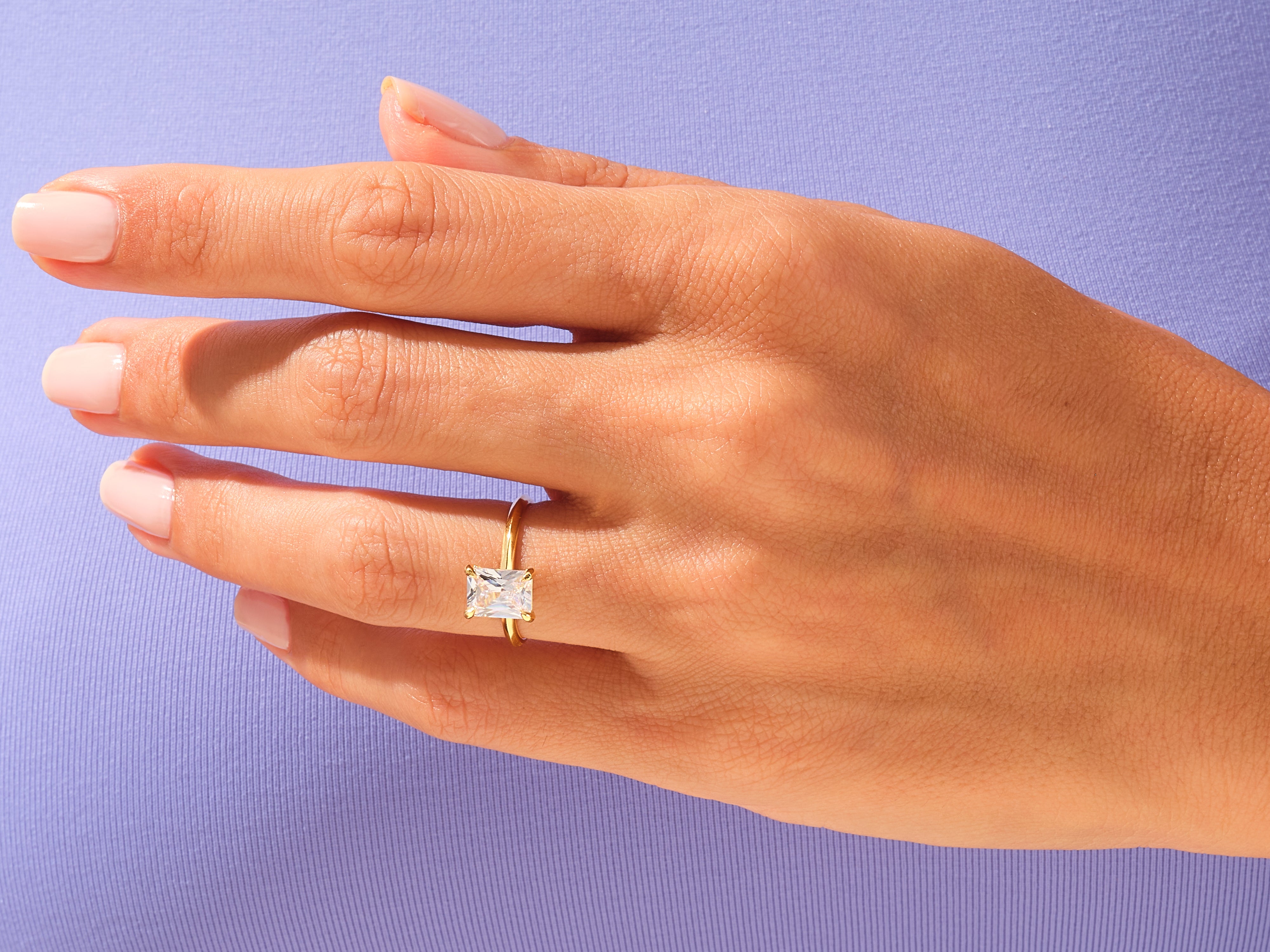 Knife Edge Radiant Engagement Ring
