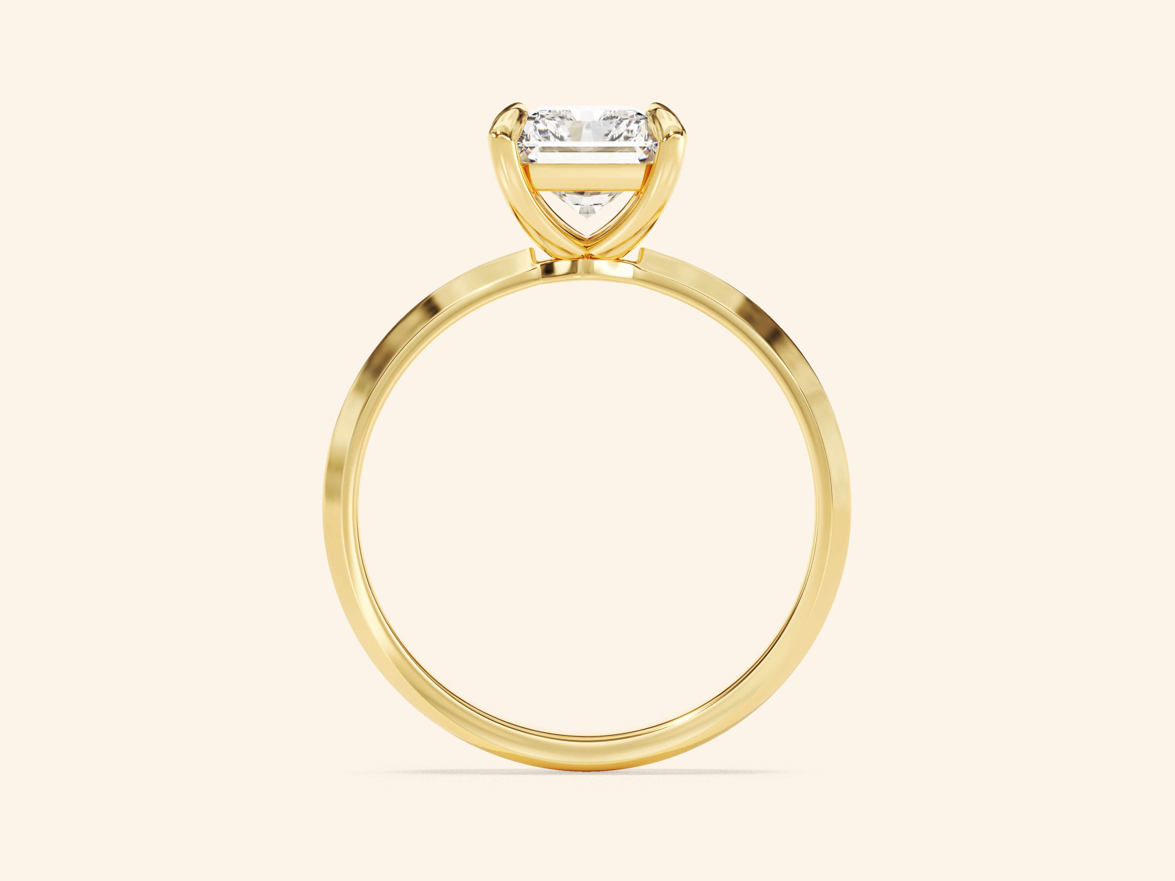Knife Edge Radiant Engagement Ring