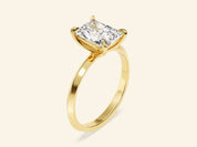 Knife Edge Radiant Engagement Ring