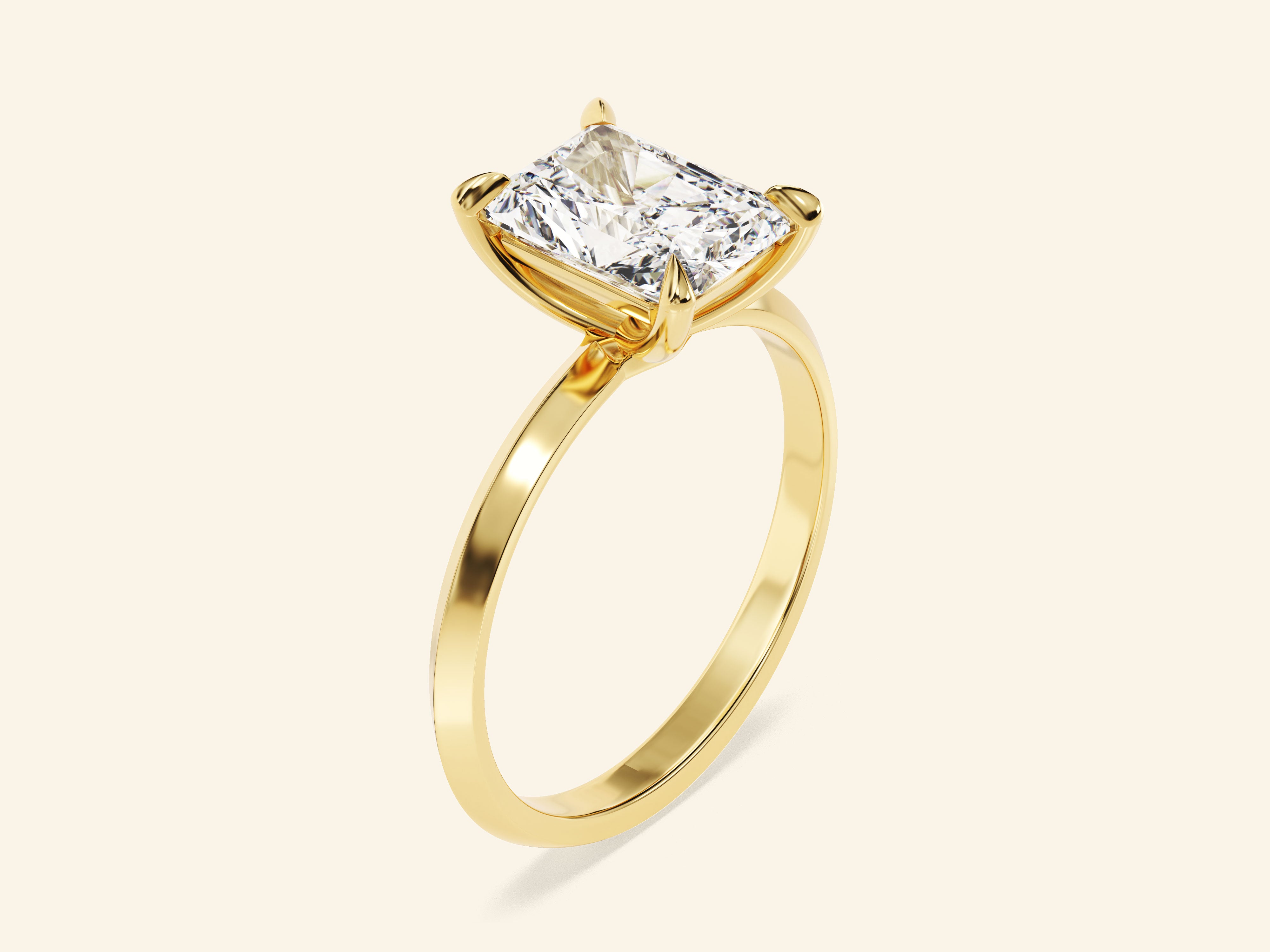 Knife Edge Radiant Engagement Ring