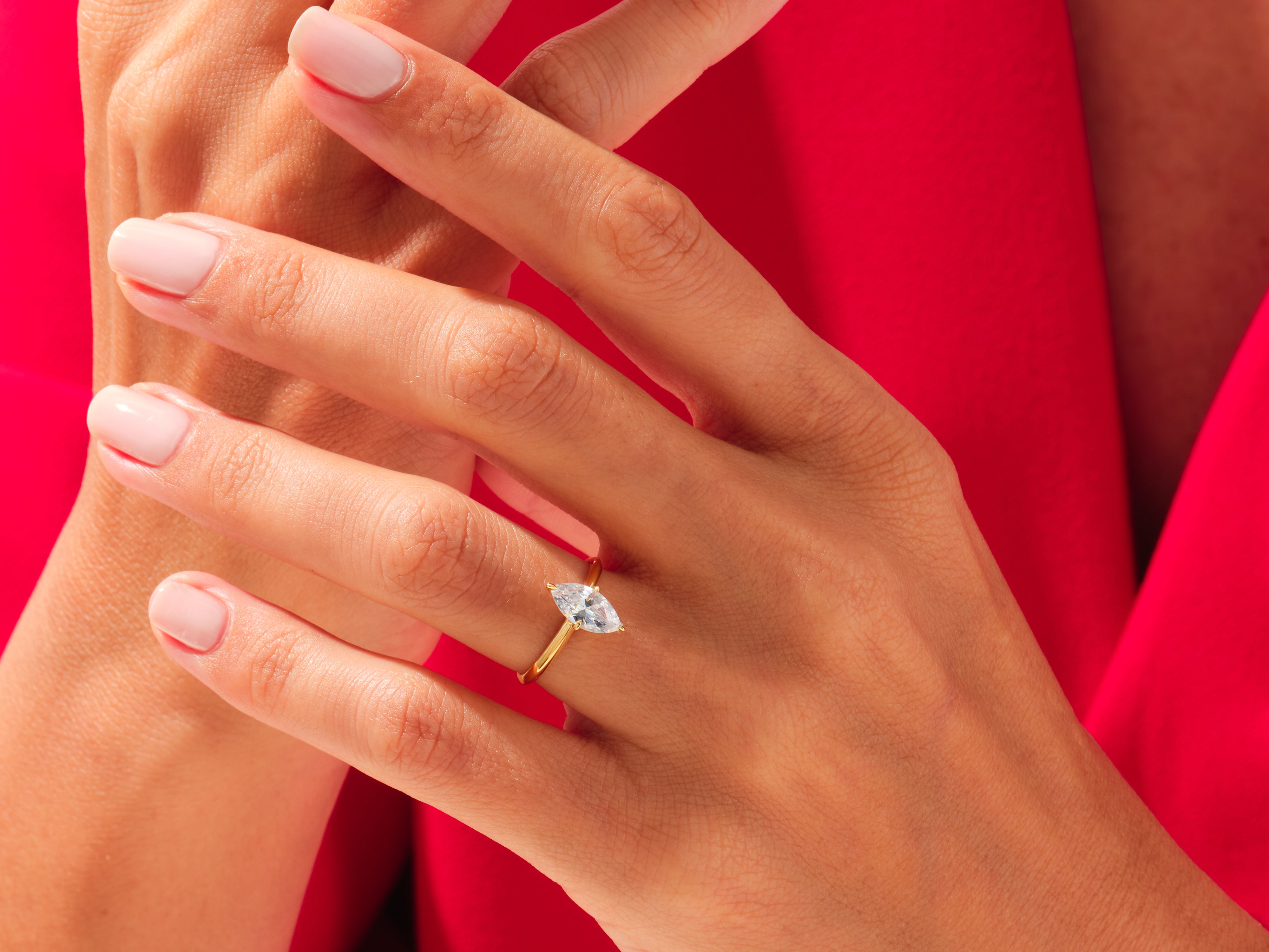 Knife Edge Marquise Engagement Ring