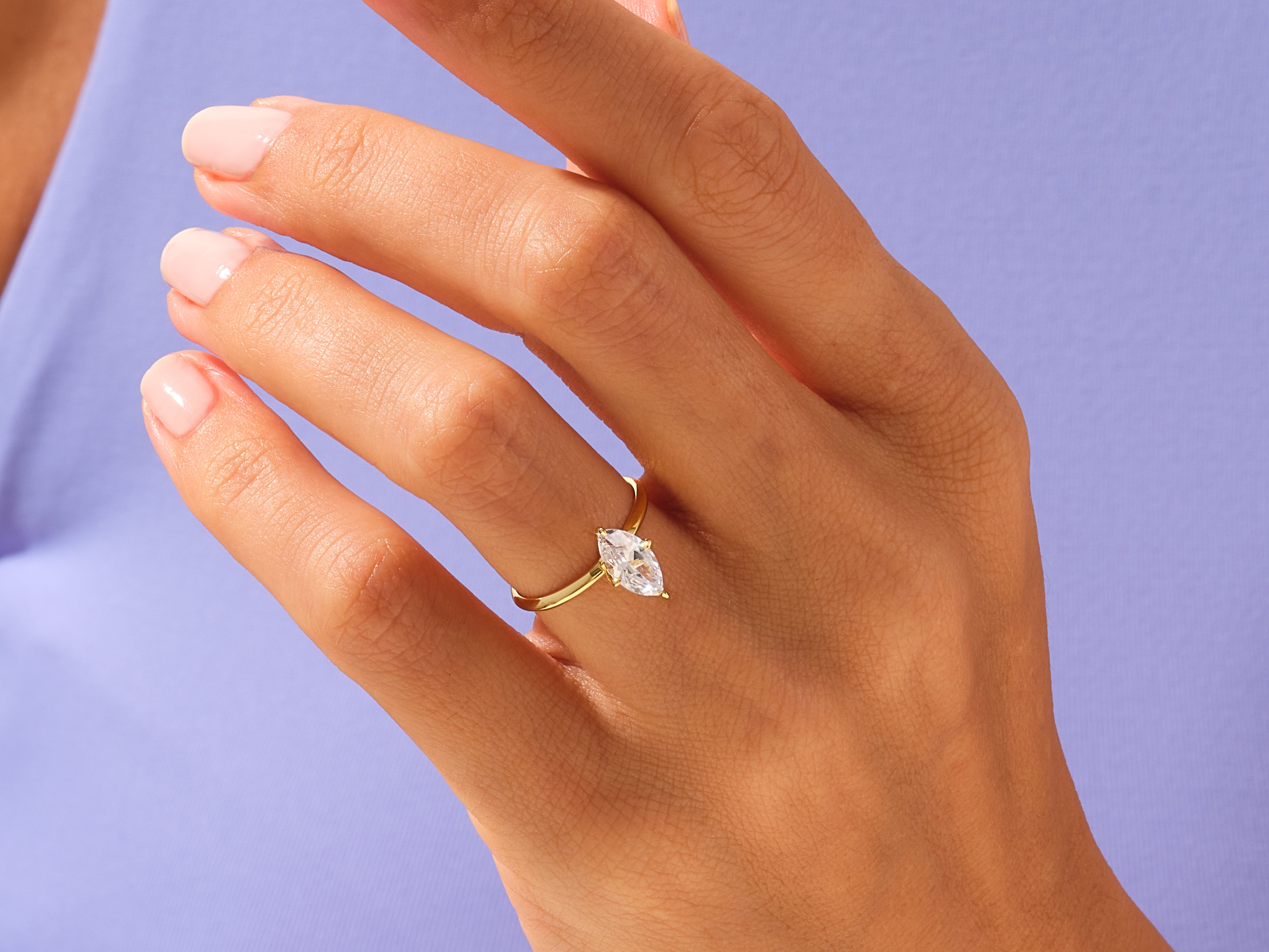 Knife Edge Marquise Engagement Ring
