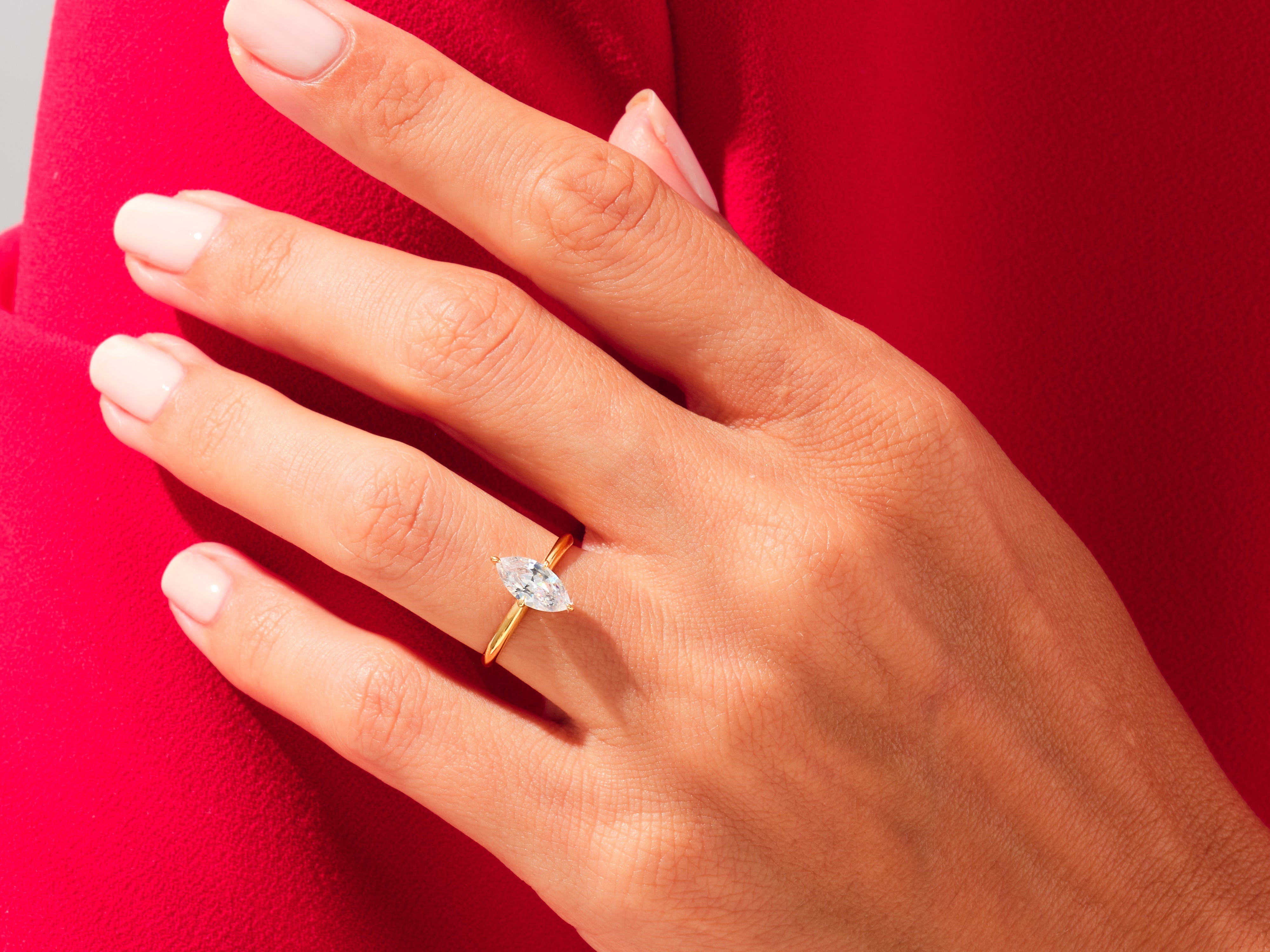 Knife Edge Marquise Engagement Ring