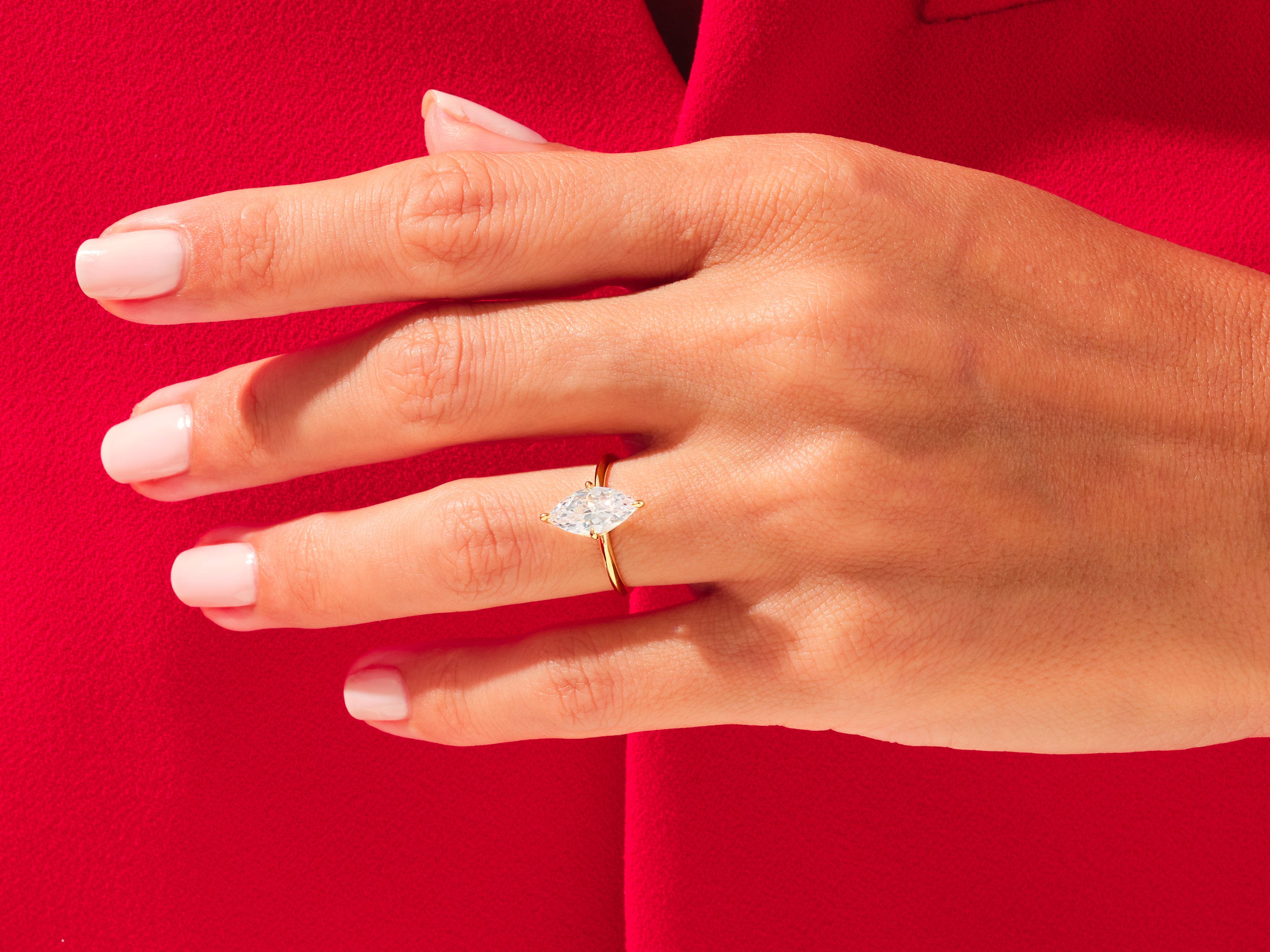 Knife Edge Marquise Engagement Ring
