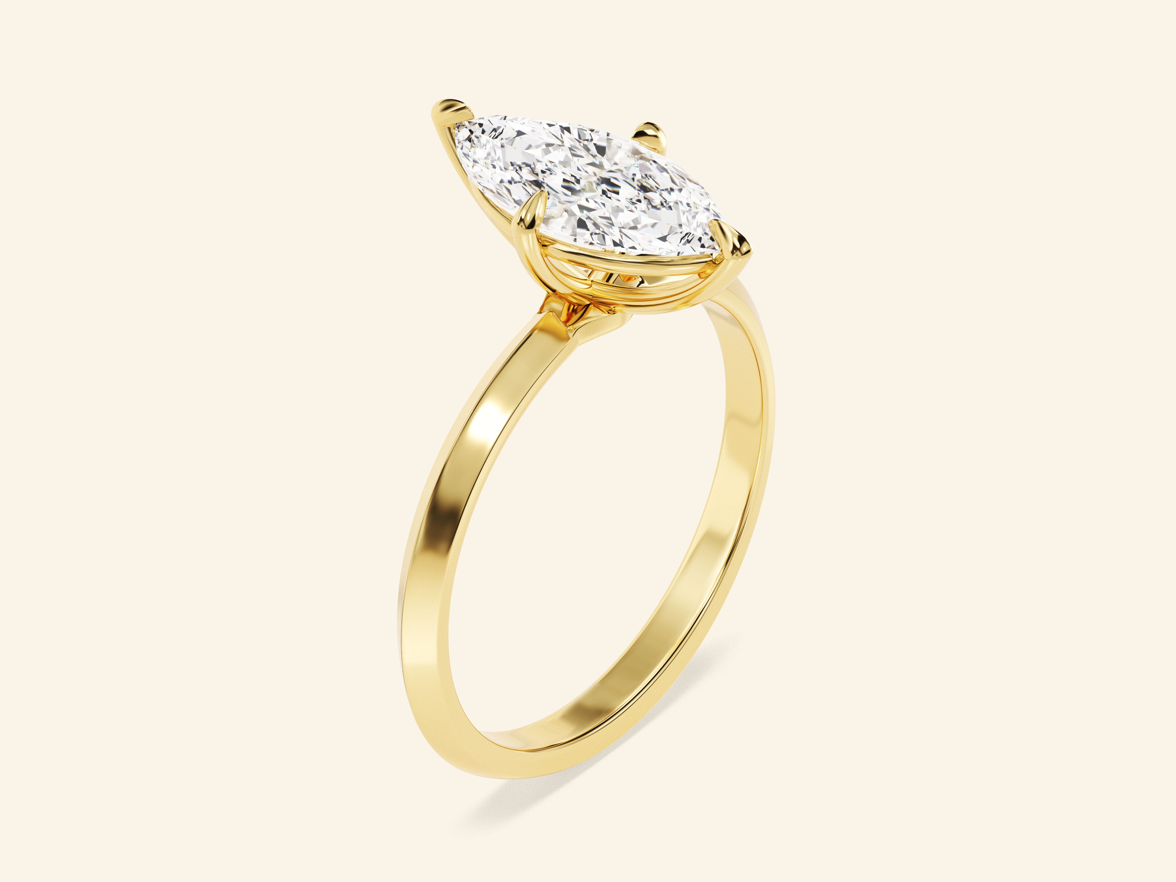 Knife Edge Marquise Engagement Ring