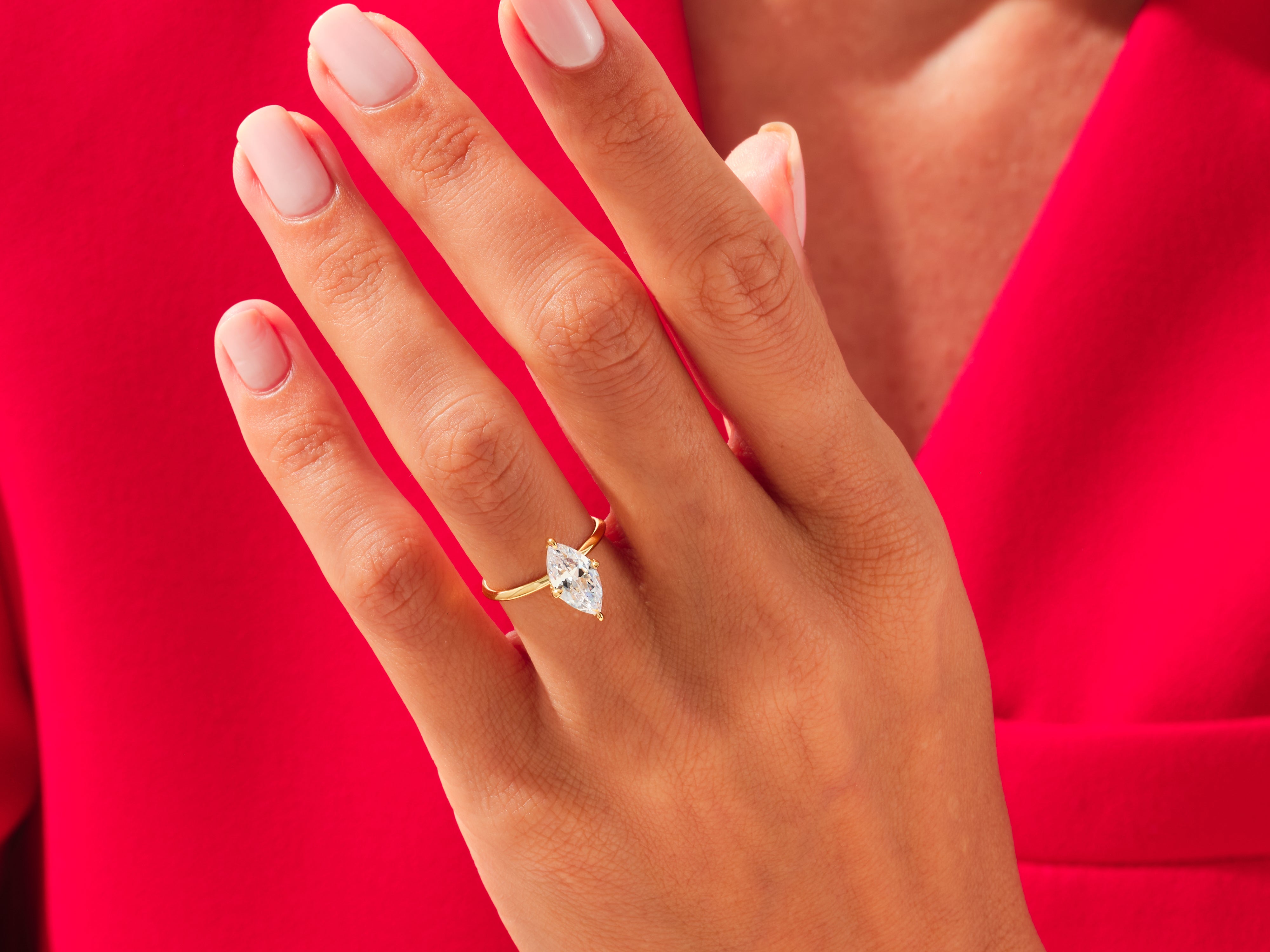 Knife Edge Marquise Engagement Ring