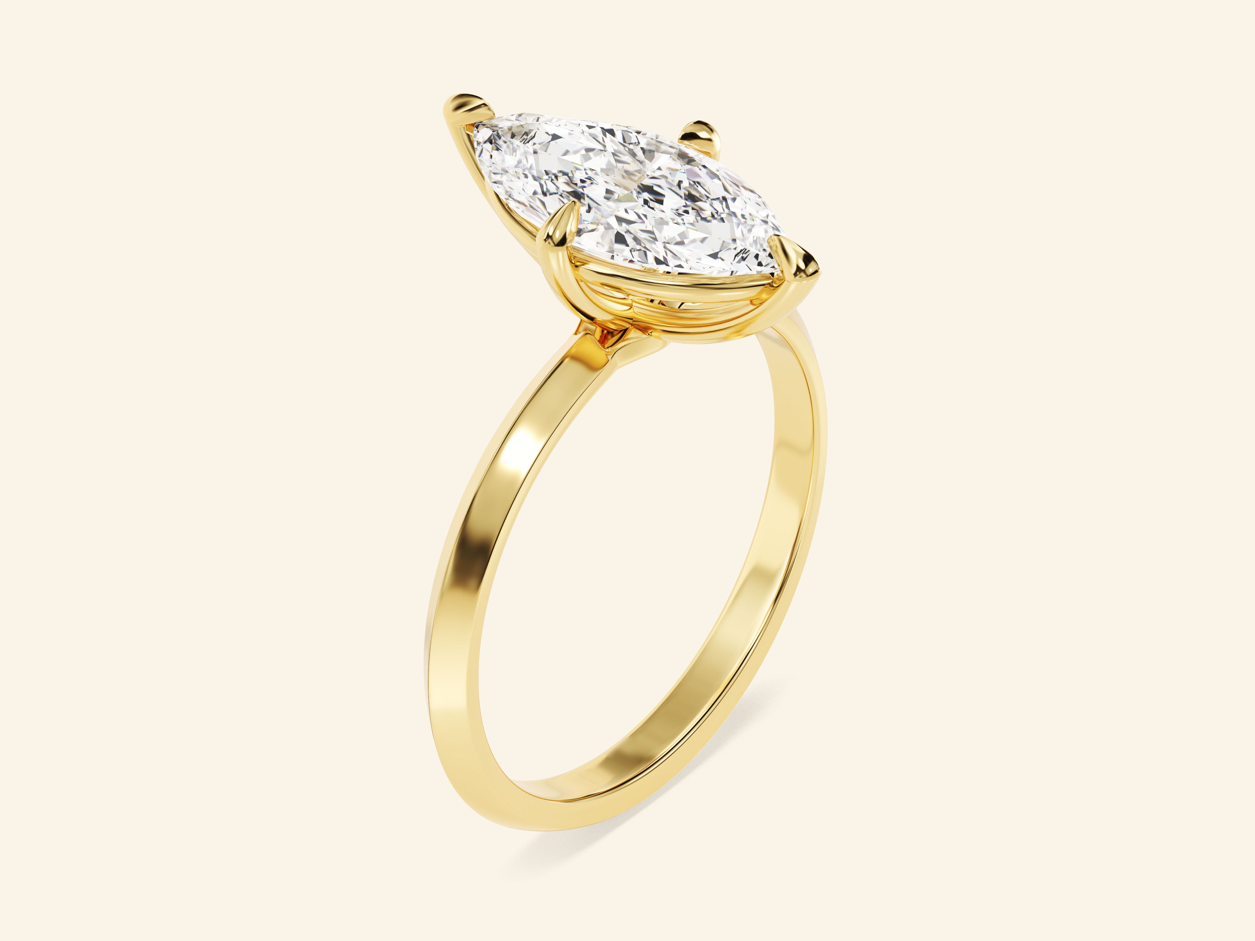 Knife Edge Marquise Engagement Ring