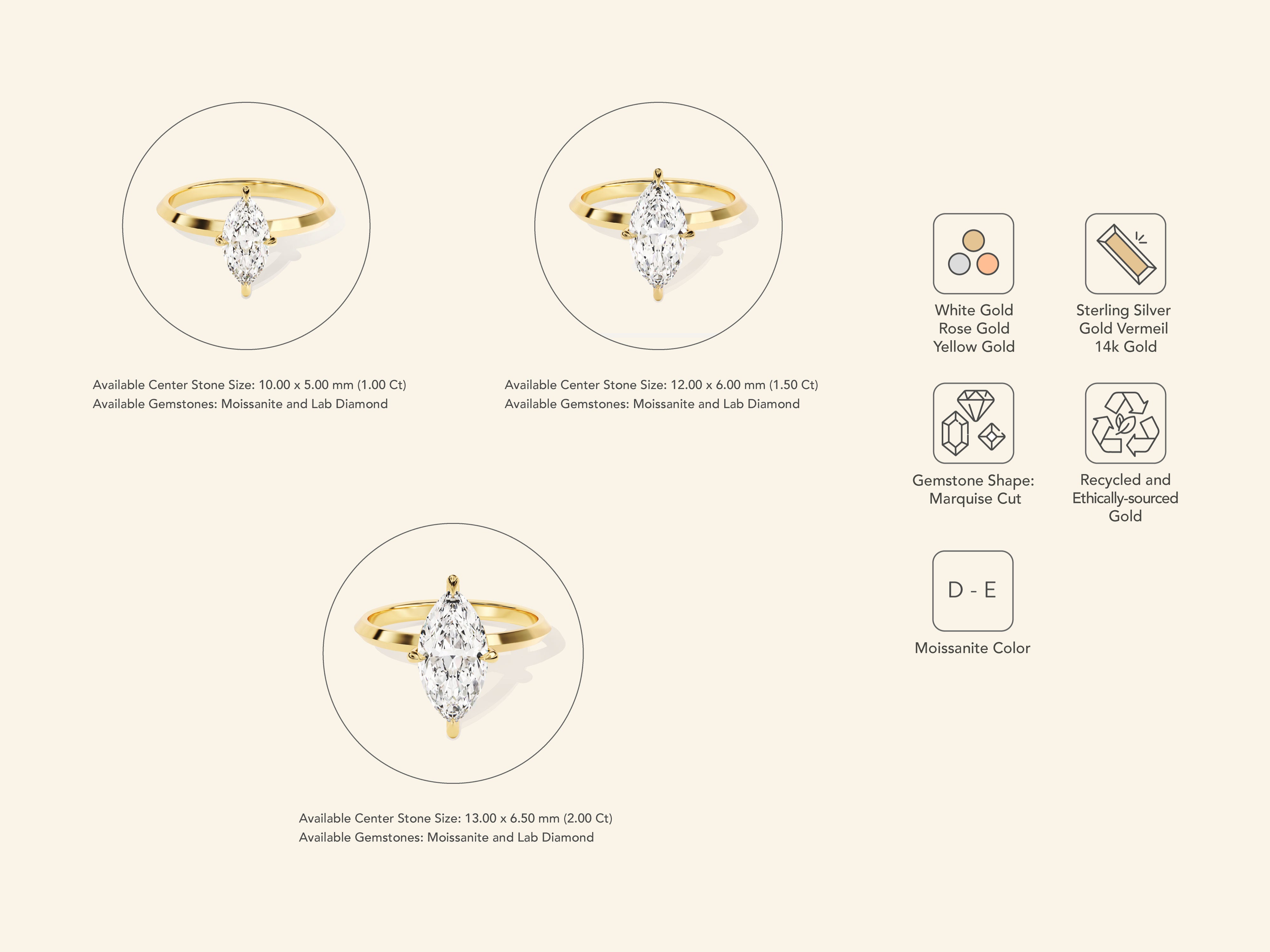 Knife Edge Marquise Engagement Ring