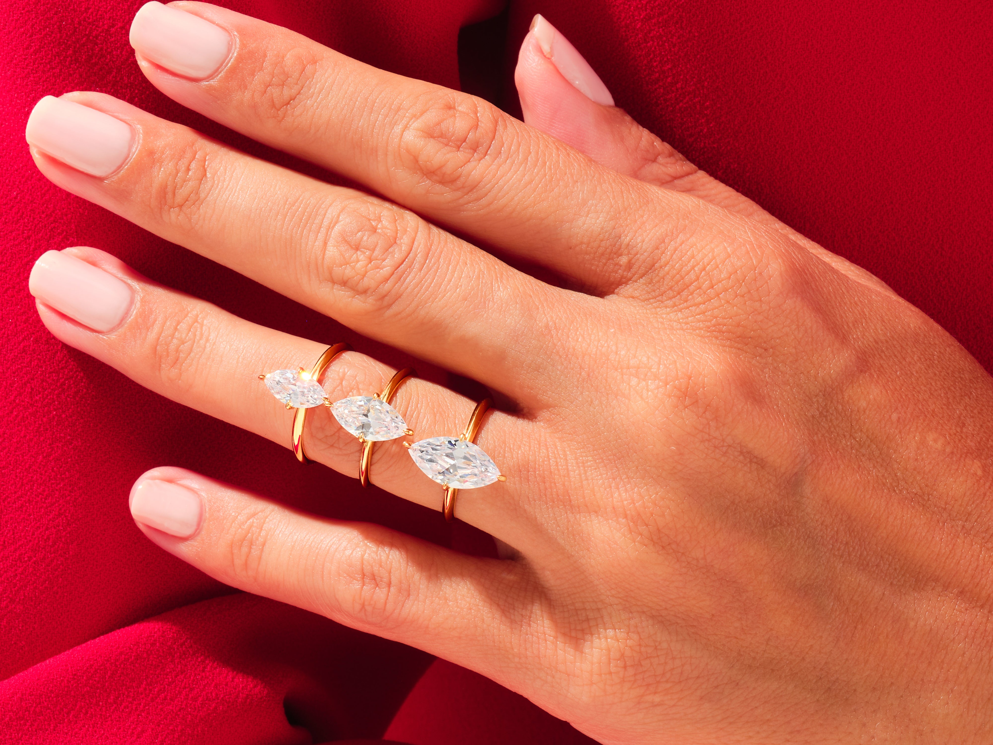 Knife Edge Marquise Engagement Ring