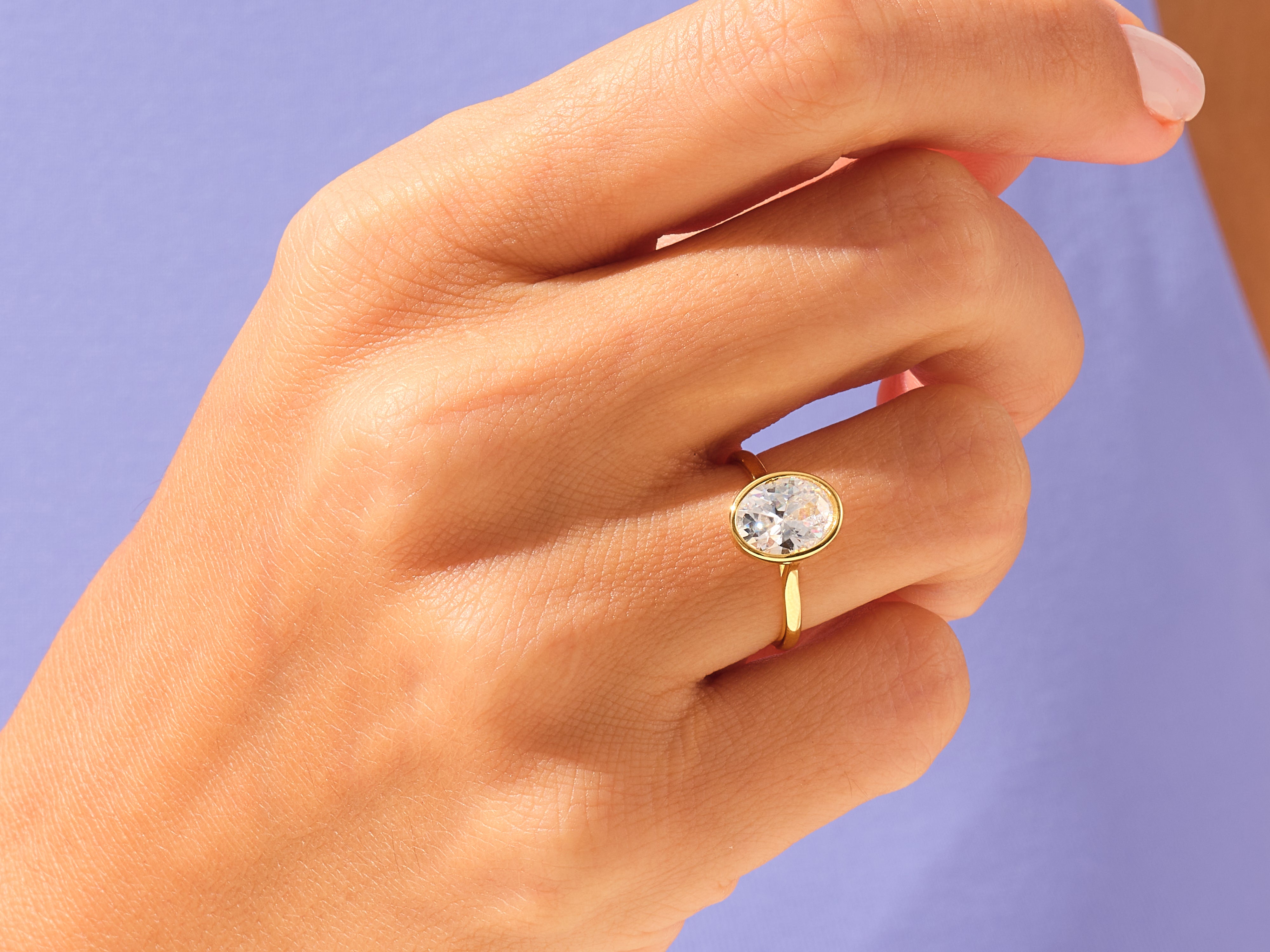 Bezel Oval Engagement Ring