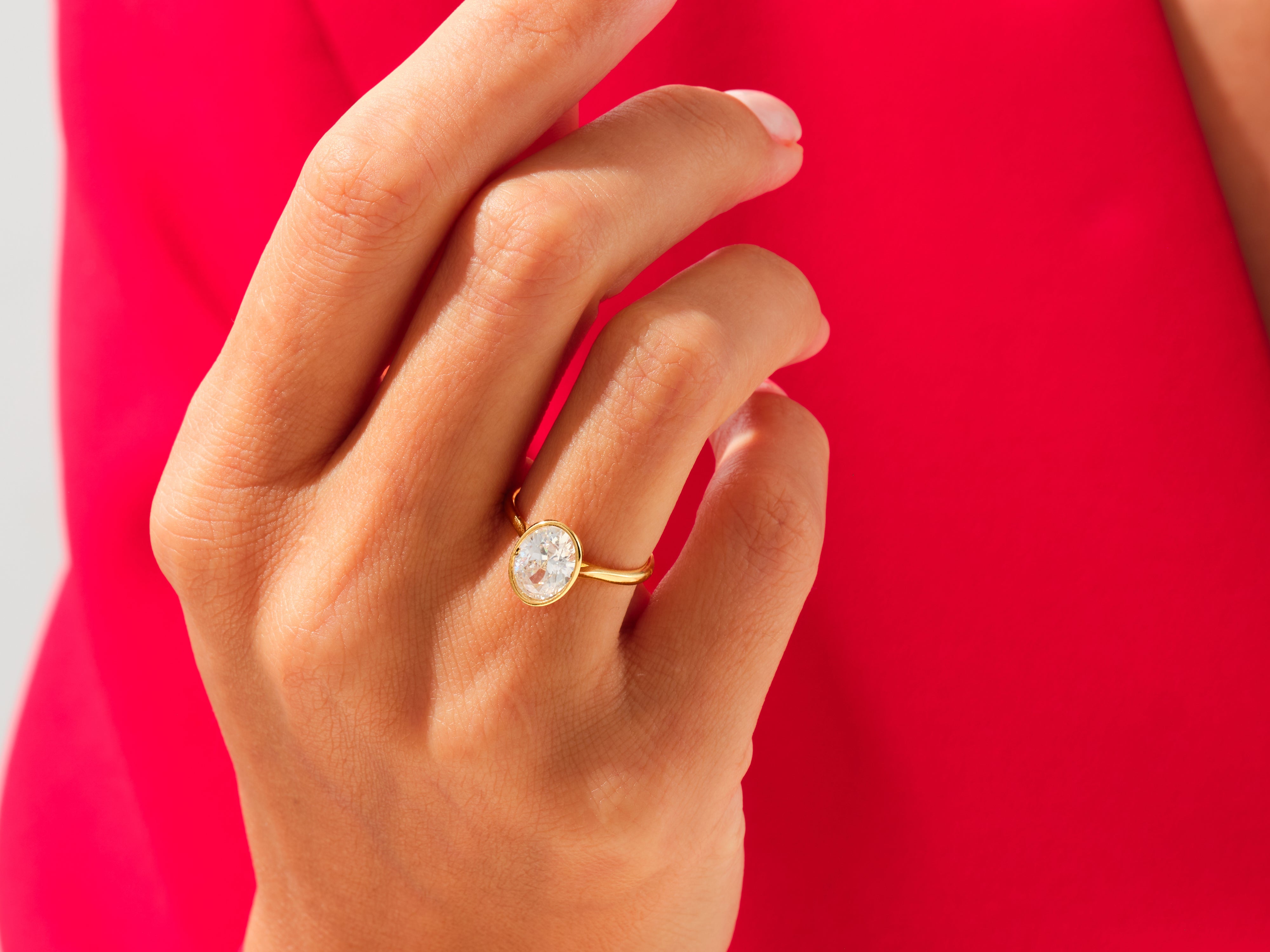 Bezel Oval Engagement Ring