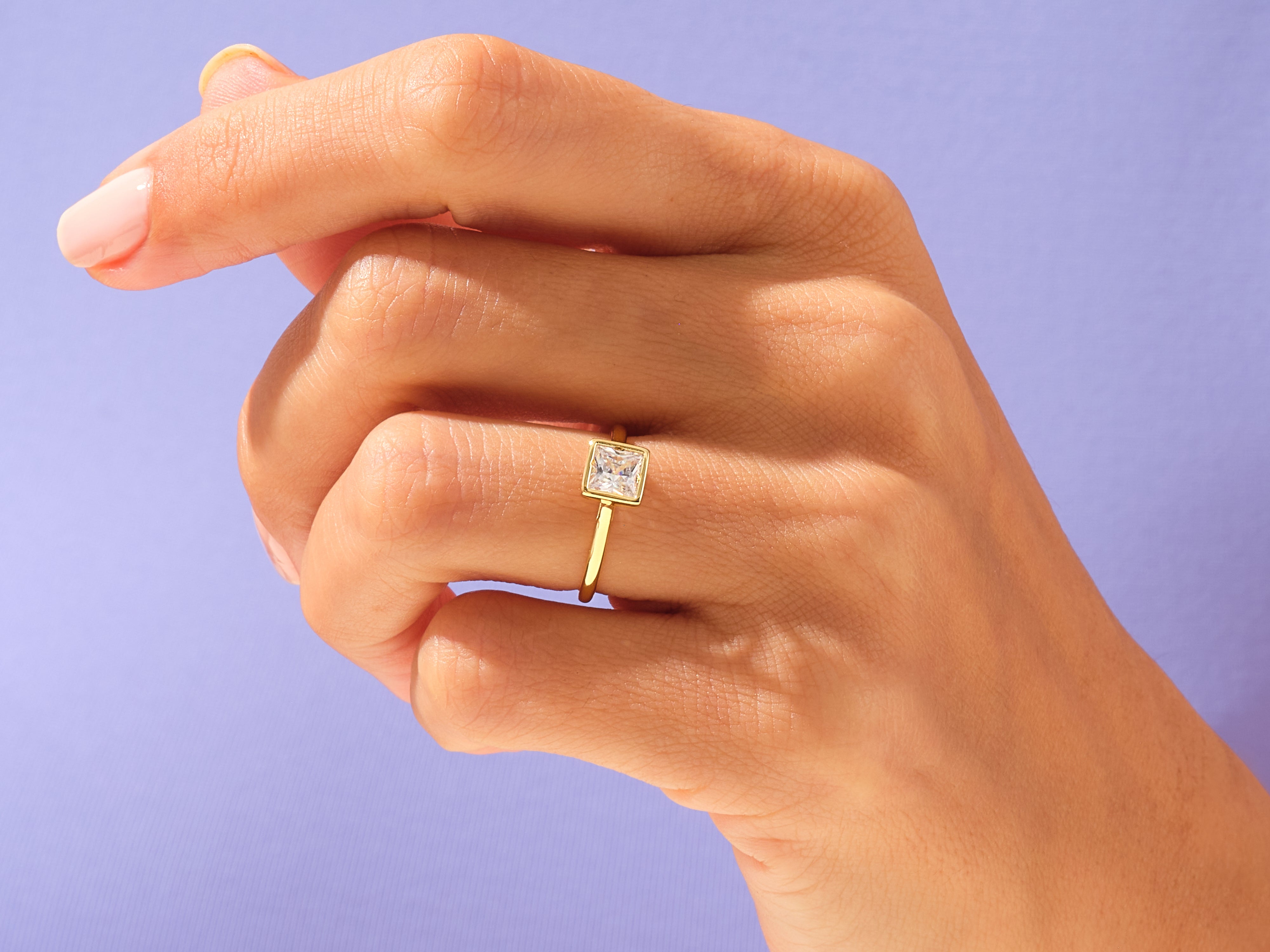 Bezel Princess Engagement Ring